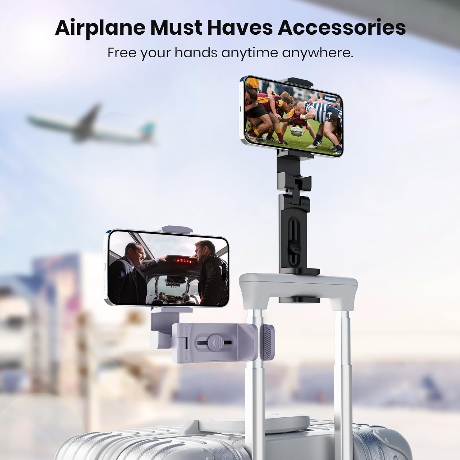 Detalle de (2 Pack) Airplane Phone Holder 4 in 1