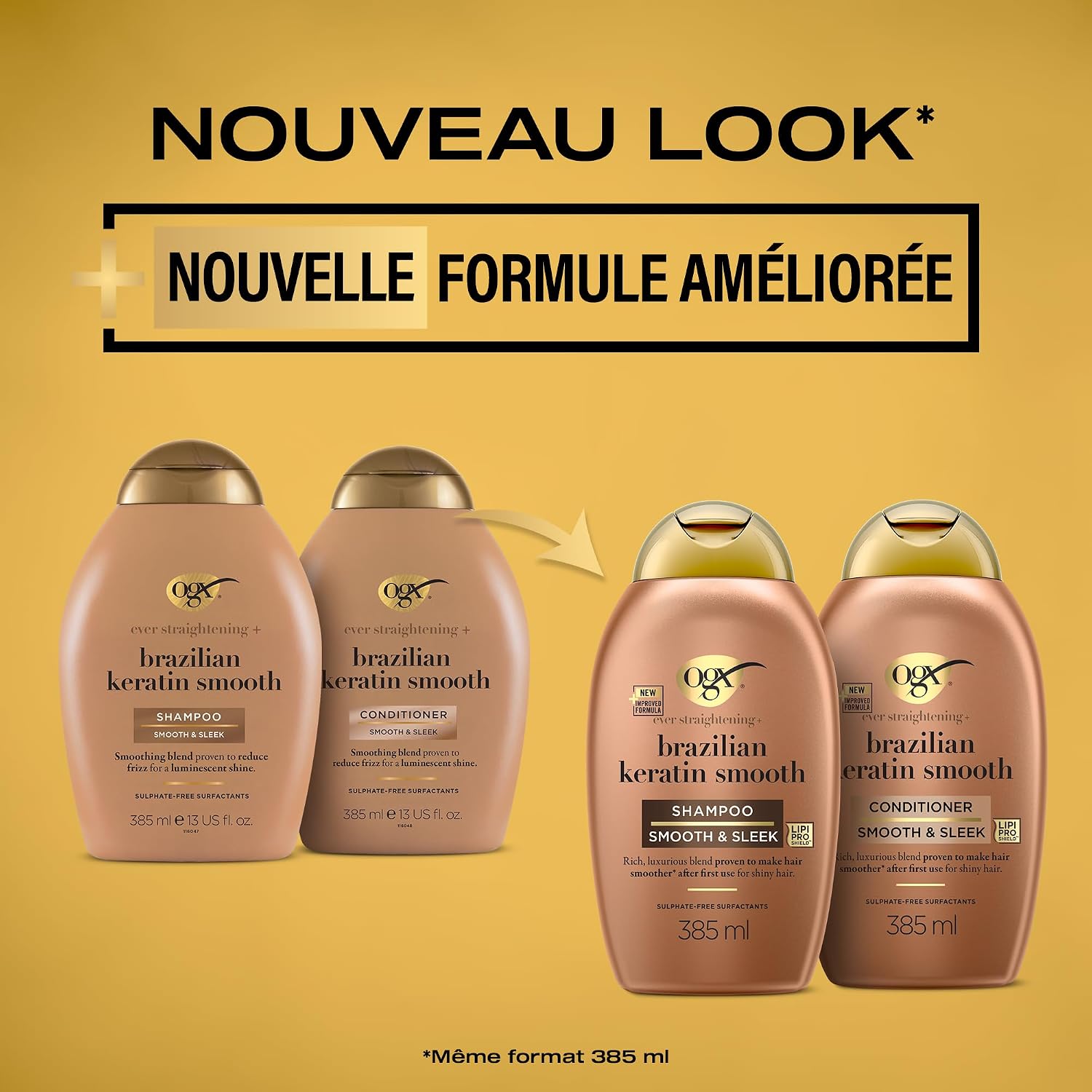 Detalle 2 de OGX Kératine Lissage Brésilien 385 ml 💇♀