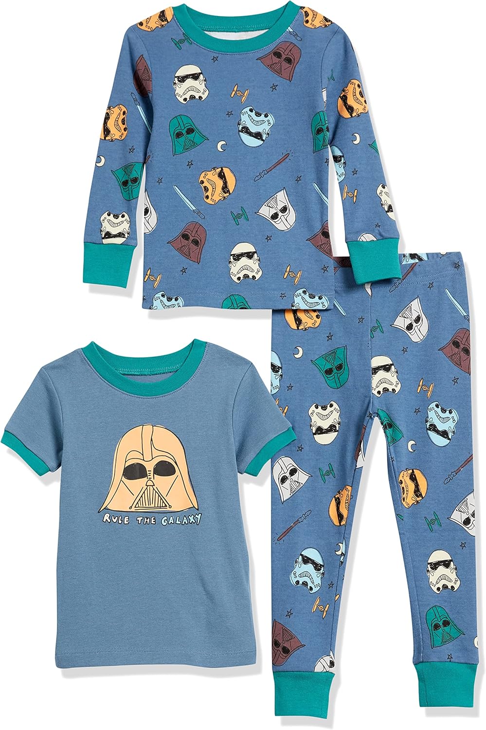 Thumbnail 6 de Amazon Essentials Jungen Eng anliegende Baumwoll-Schlafanzüge – Set aus Jersey-T-Shirt und Hose