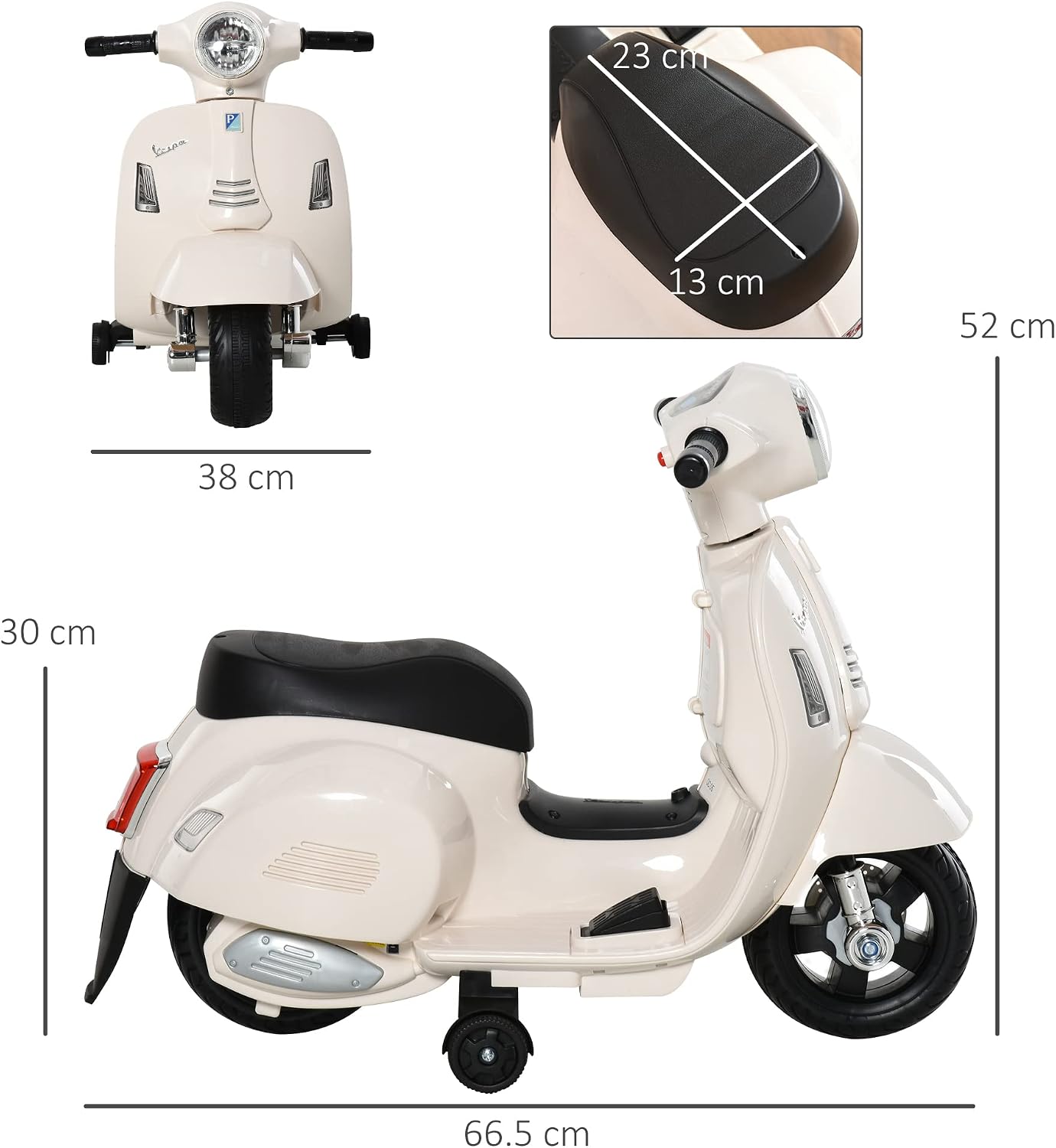 Thumbnail 6 de HOMCOM Moto elettrica per bambini Vespa 6V, 18–36 mesi