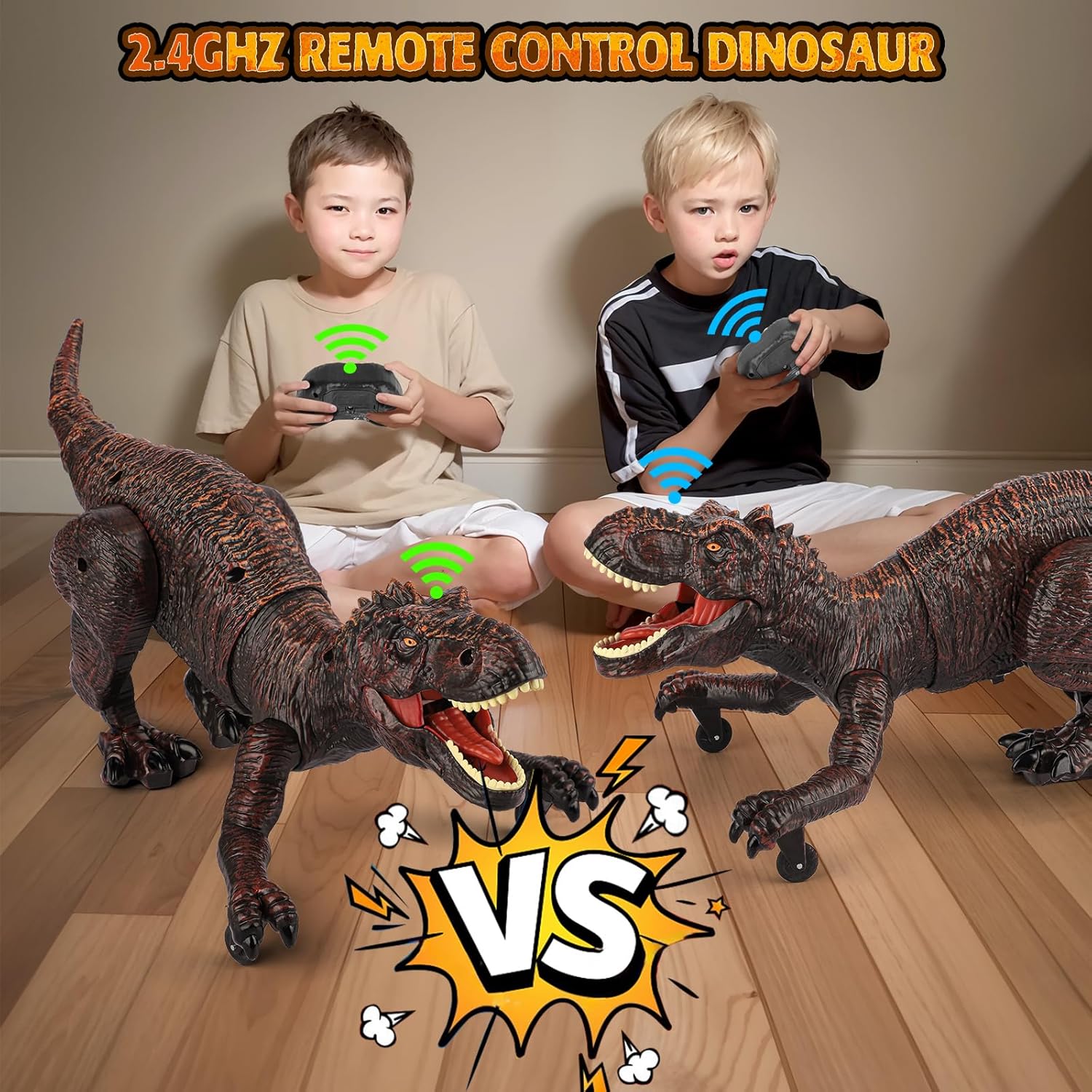 Detalle de Juguete Dinosaurio Teledirigido 2.4GHz con Rociado