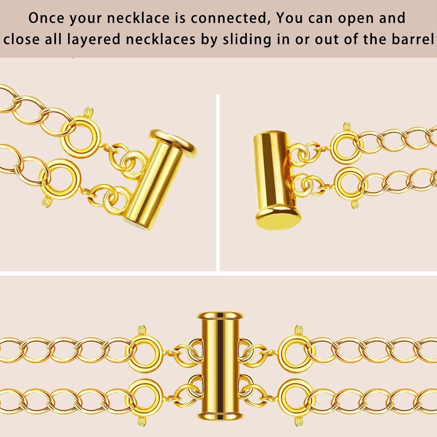 Thumbnail 6 de OHINGLT 01 Magnetic Necklace Layering Clasps, Brass, Gold and Silver Plated