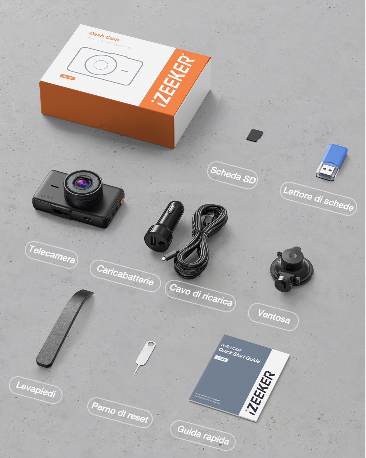 Thumbnail 5 de iZEEKER 2.5K Dash Cam Auto: Dashcam 1440P QHD, 3" IPS e registrazione 24H parcheggio