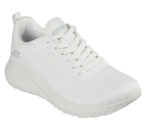 Detalle de Skechers Bobs Squad Chaos Face Off - Scarpe da Ginnastica Donna, Bianco White Engineered Knit (38.5 EU)