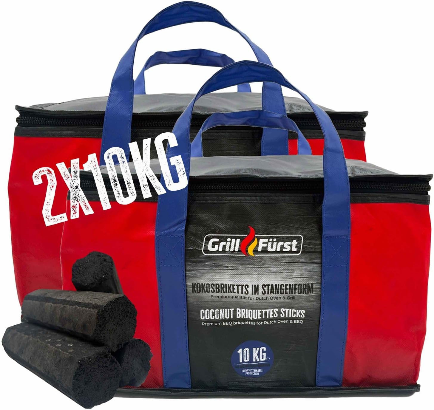 Thumbnail 5 de Grillfürst Männerglut Kokos Grillbriketts (10 kg) – lange Brenndauer aus 100 % Kokosschalen