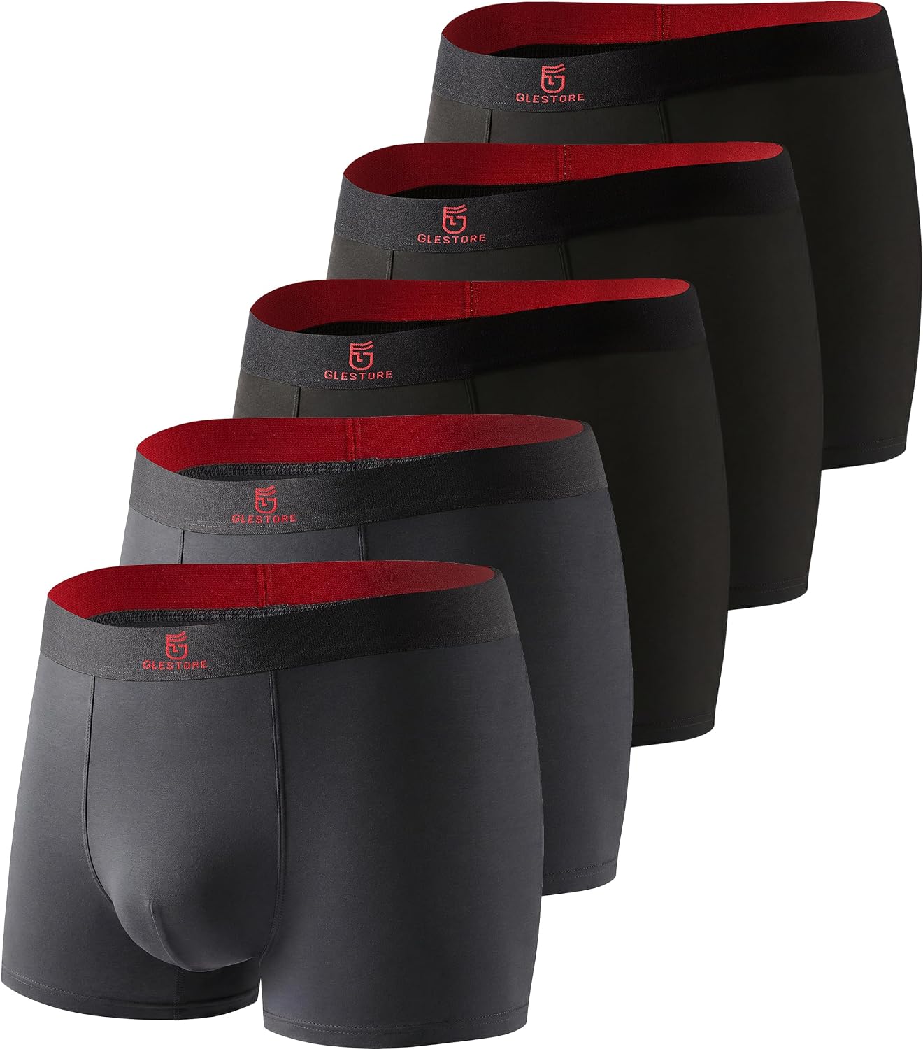 Detalle de GLESTORE Modal Unterhosen Männer Boxershorts 5er Pack – seidenweich, atmungsaktiv und pflegeleicht