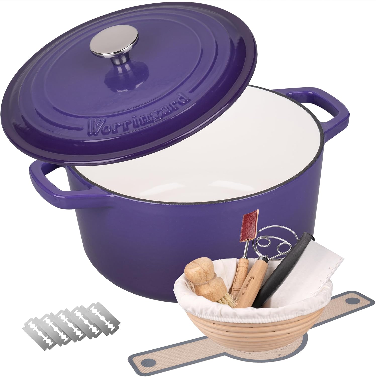Detalle de VORRINGARD 4.5QT Dutch Oven for Bread Baking 🍞