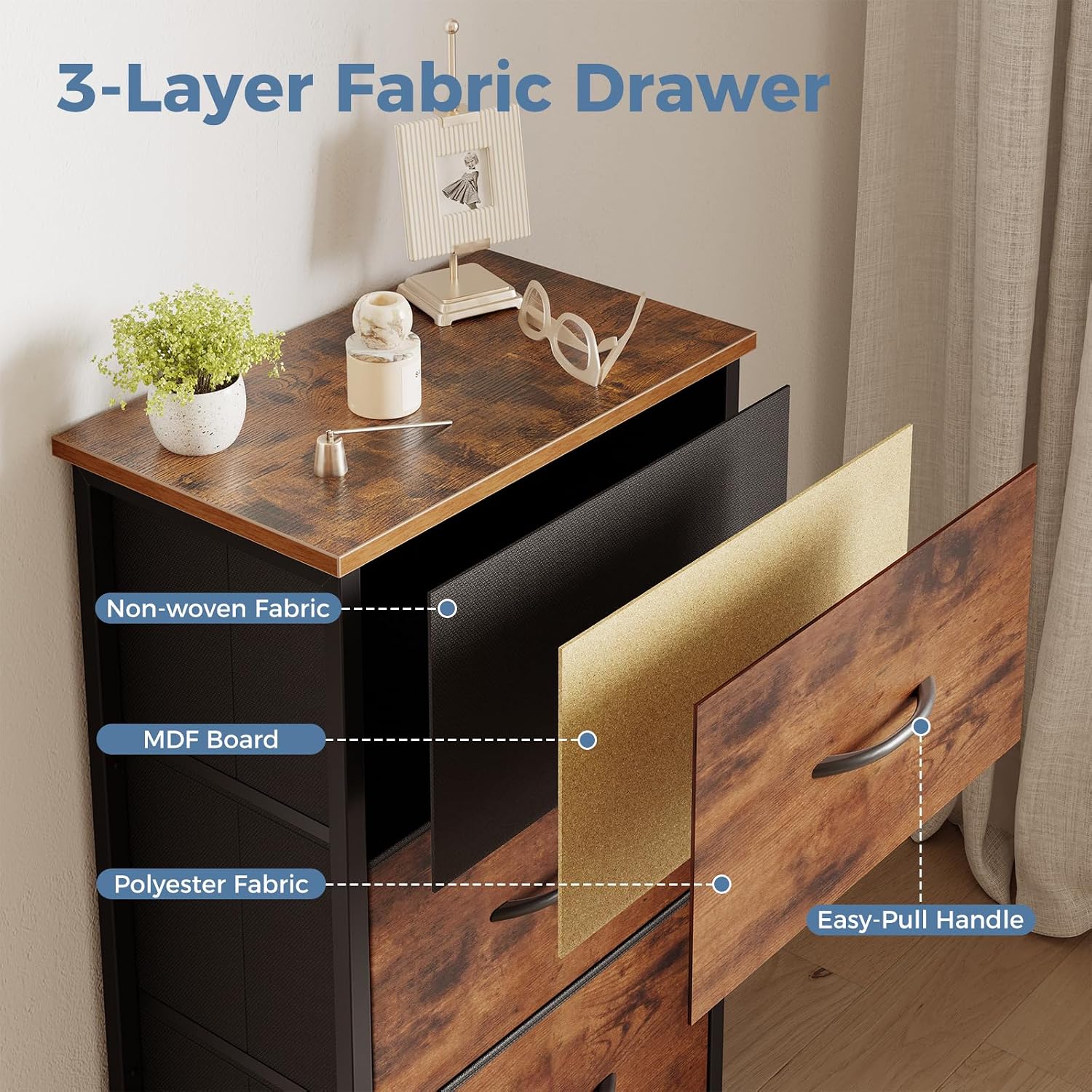 Thumbnail 6 de DUMOS 3-Drawer Nightstand