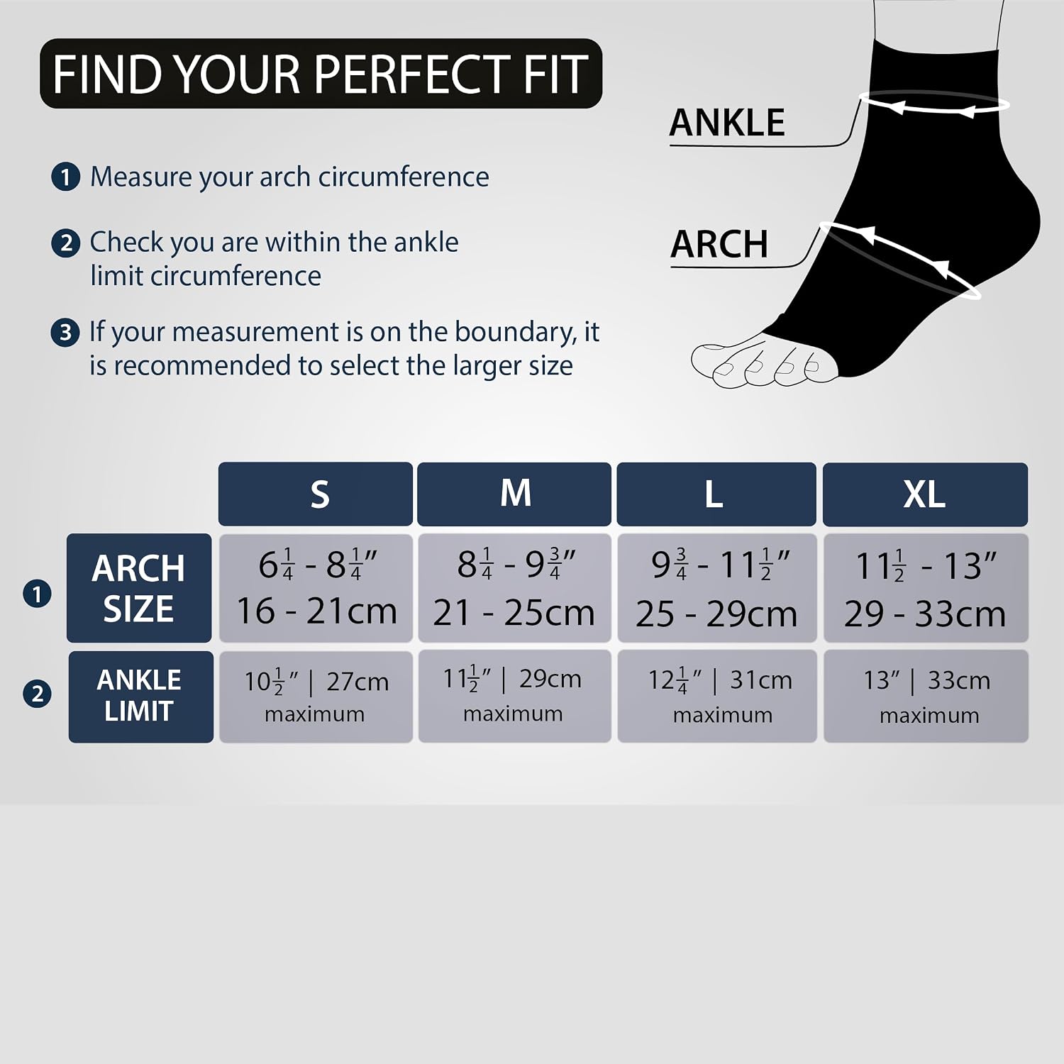 Detalle 2 de Rymora Foot Compression Socks Sleeves (Ease Plantar Fasciitis Discomfort) – White, Large (25–29cm arch circumference)