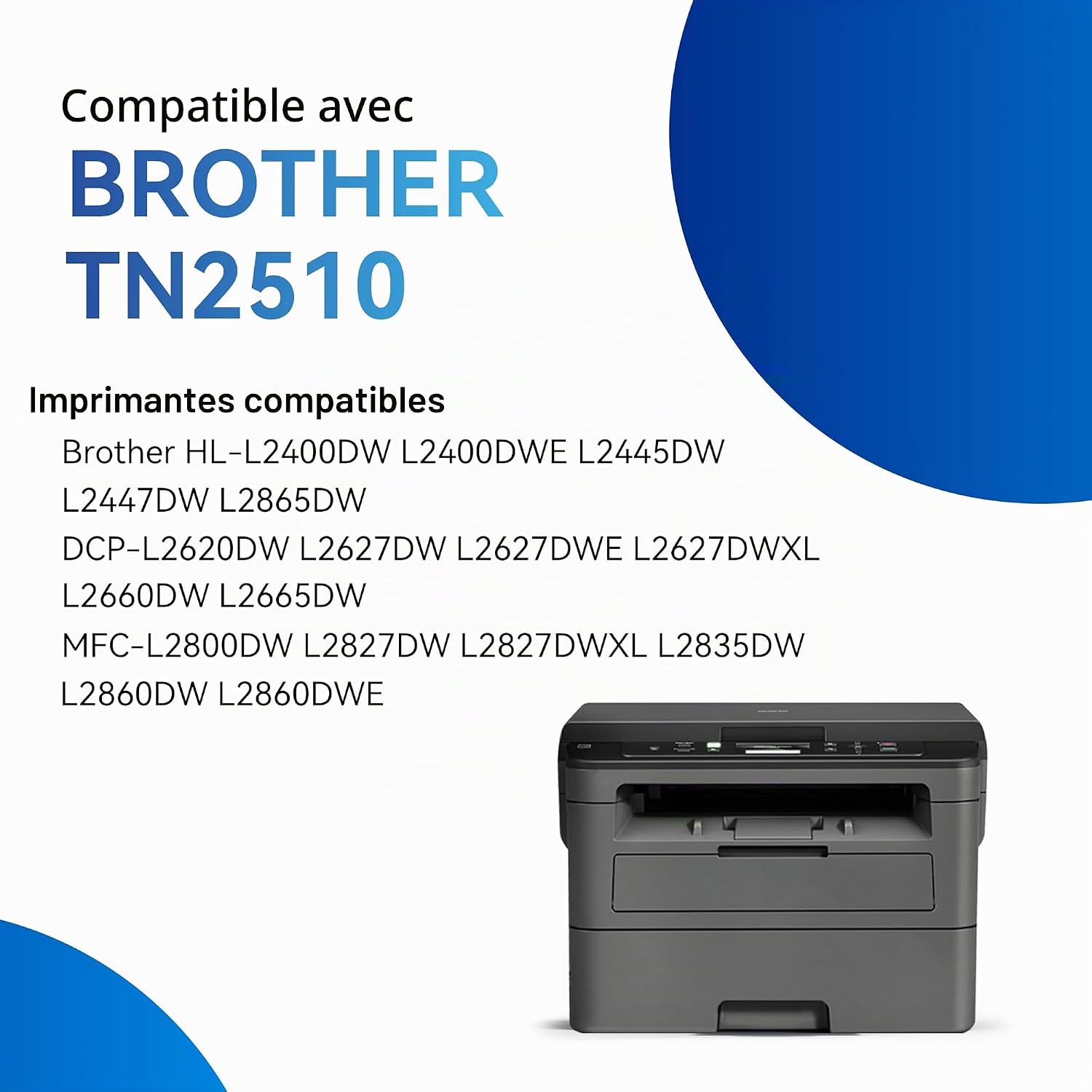 Detalle de Superprint TN2510 zwarte toner, compatibel met Brother TN-2510, 1.200 pagina's