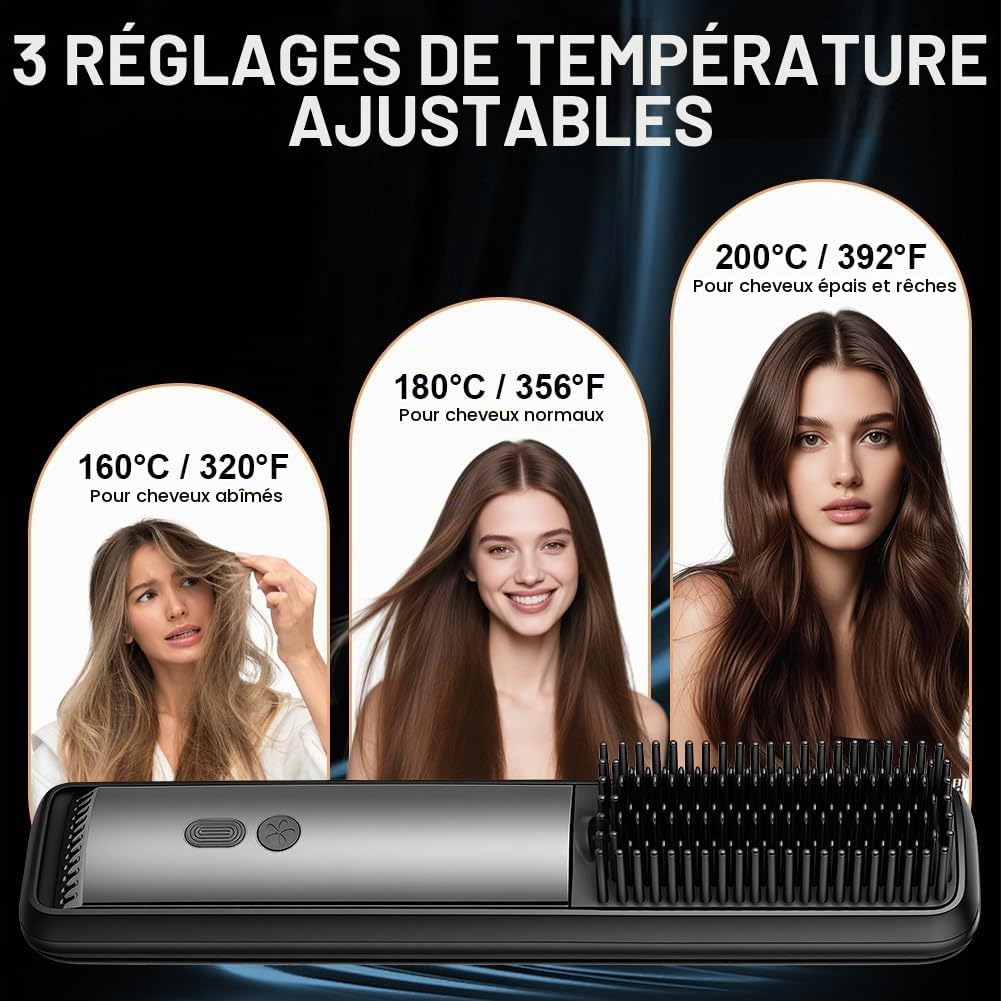 Detalle de Aolso 5569110 S8 draadloze stijlborstel met led-display en 3 temperatuurstanden