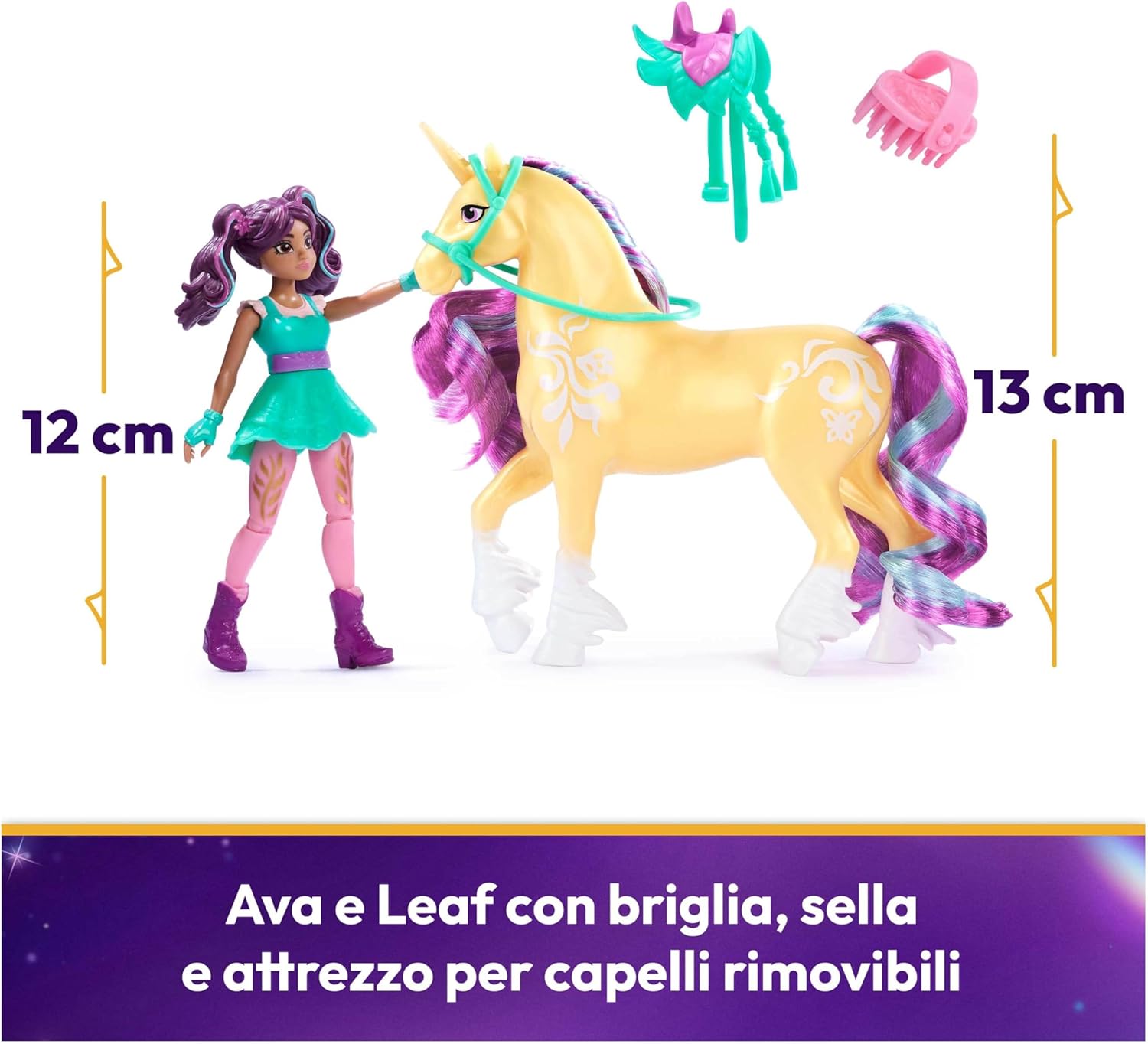 Thumbnail 1 de Set Unicorn Academy Ava & Leaf: bambola snodabile con unicorno e accessori per l’equitazione