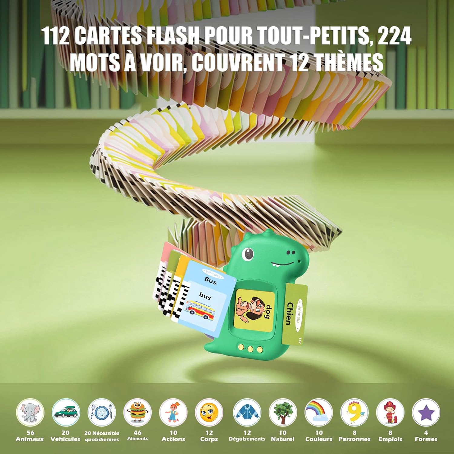 Thumbnail 2 de Cartes Flash Parlantes: Cartes éducatives pour Enfants – 112 feuilles, 224 mots, Montessori