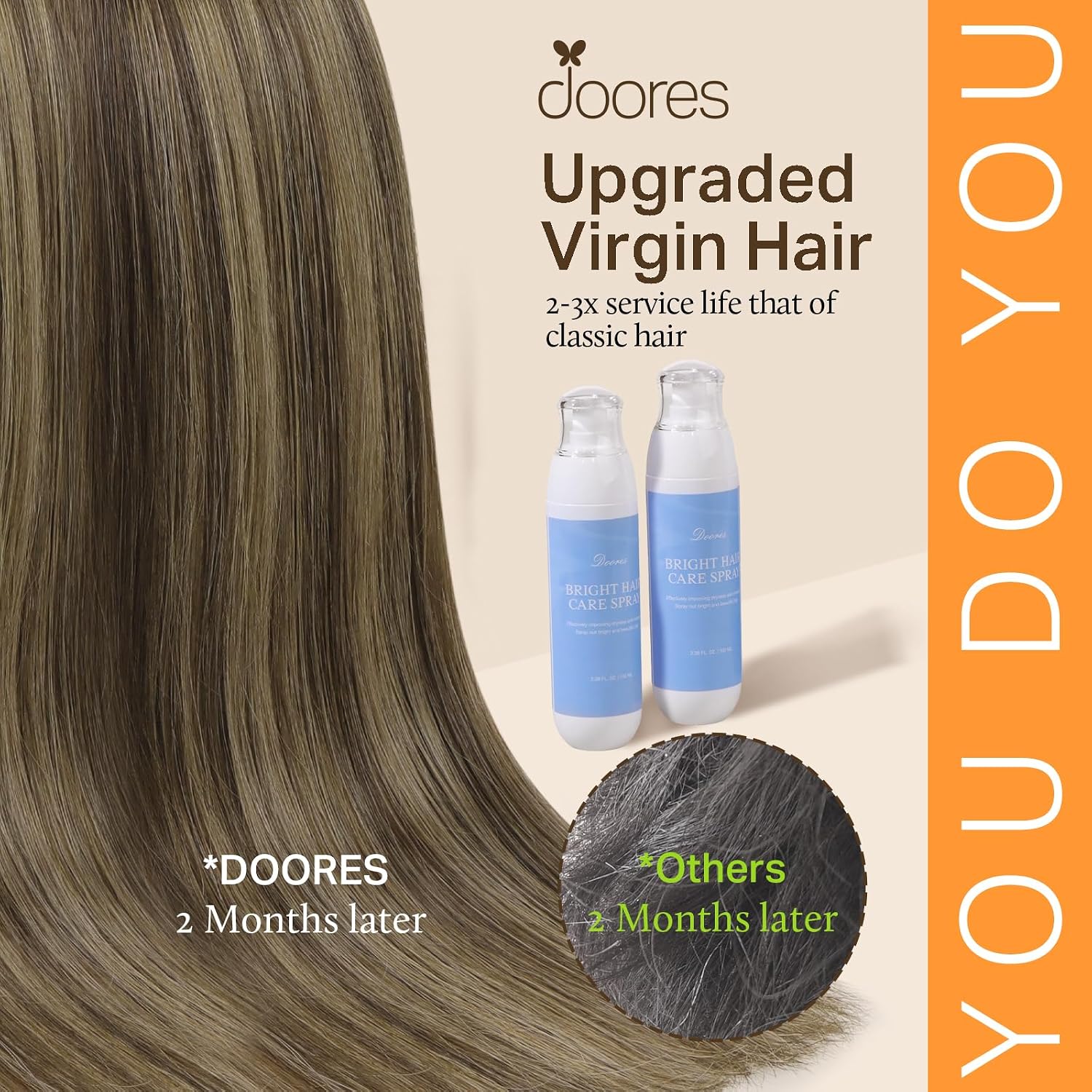 Detalle de DOORES Clip-In Human Hair Extensions, 14-Inch