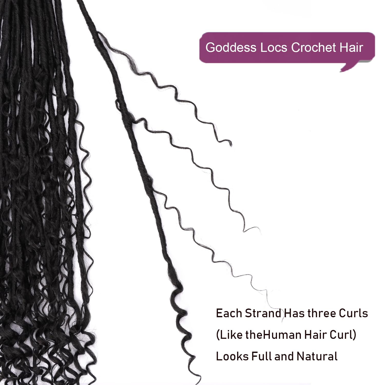 Detalle de Goddess Locs Crochet Hair 18-Inch
