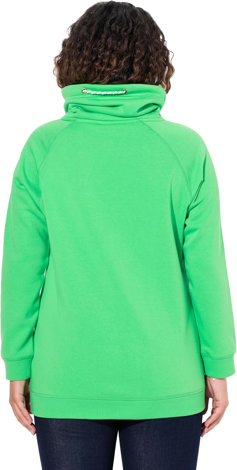 Detalle 2 de Ulla Popken Sweatshirt da donna con colletto alto e tasche — comfort e stile everyday