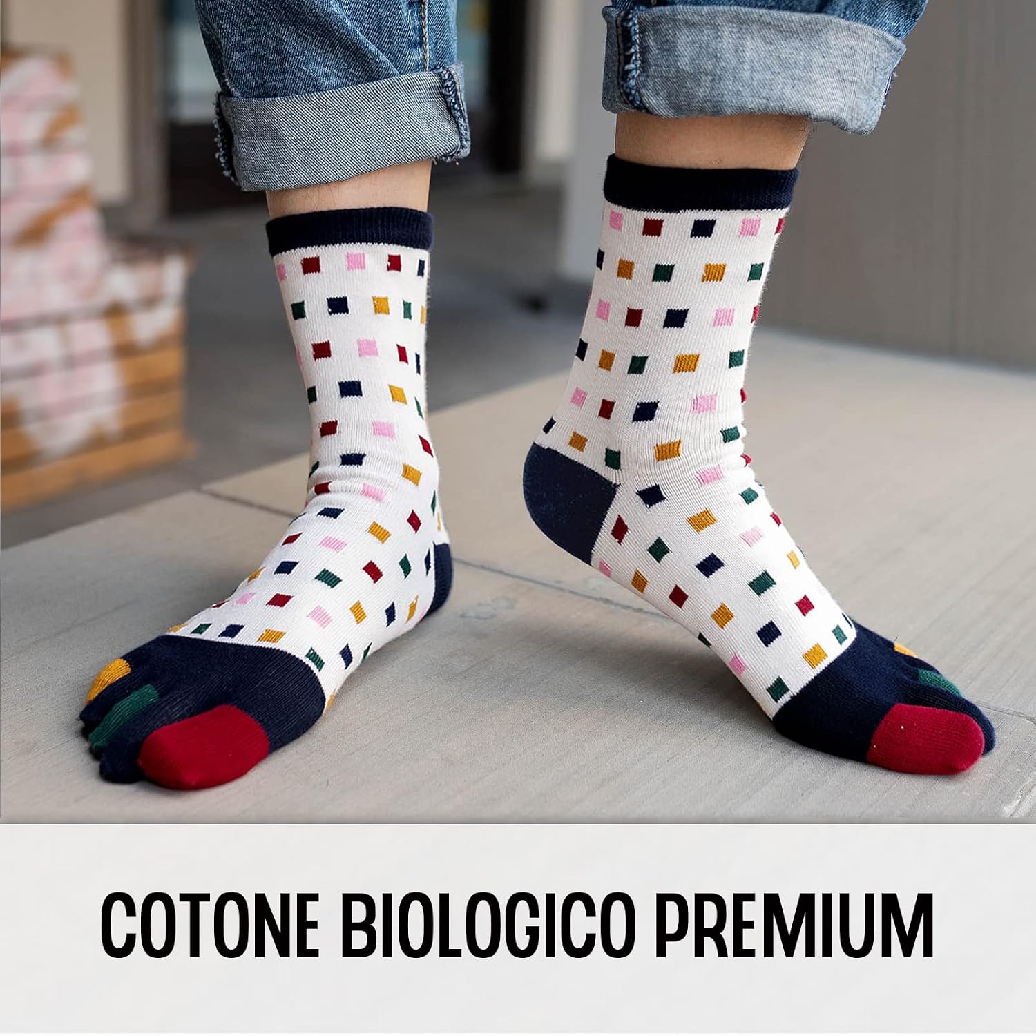 Thumbnail 4 de PUTUO Calze con Dita per Uomo a 5 Dita in Cotone – 5 Paia