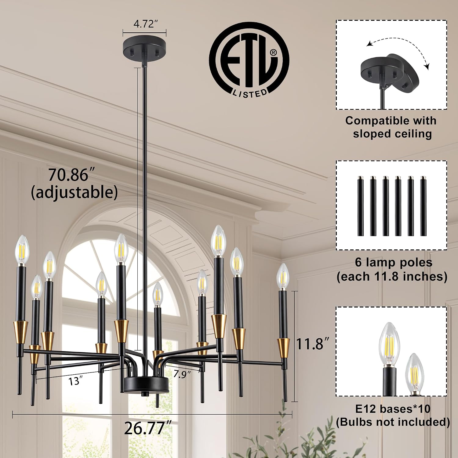 Detalle de 10-light chandelier
