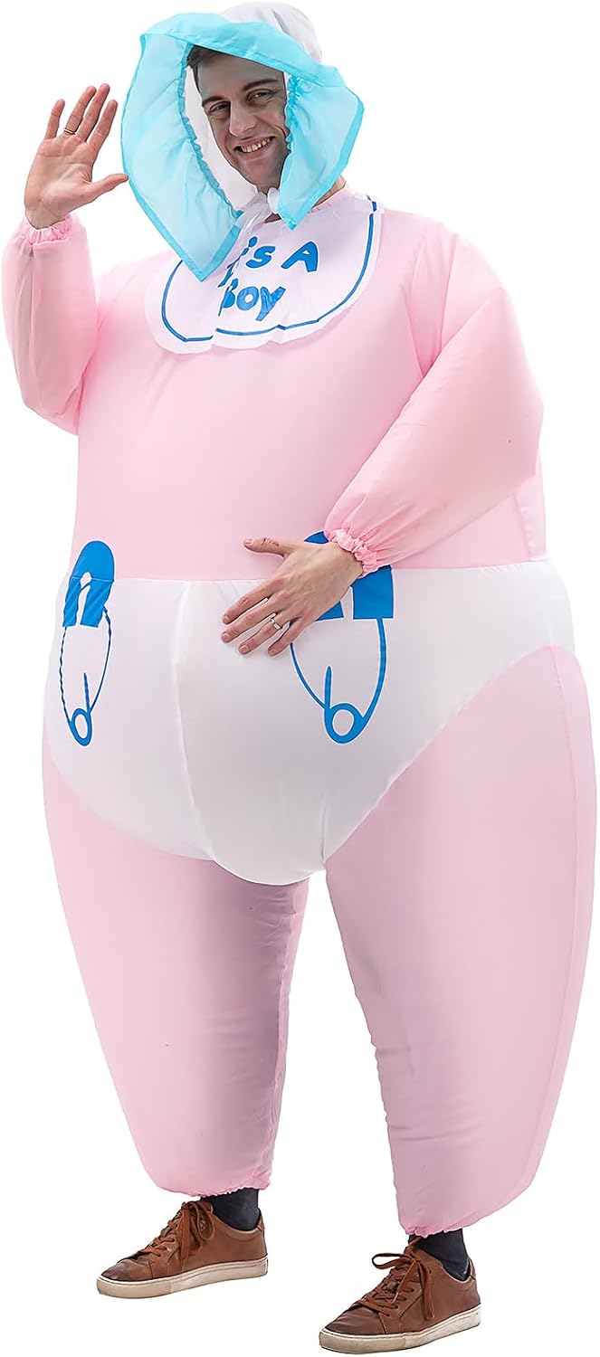 Detalle de AOGOYO Inflatable Baby Costume for Adults, Polyester Suit with Inflation Fan