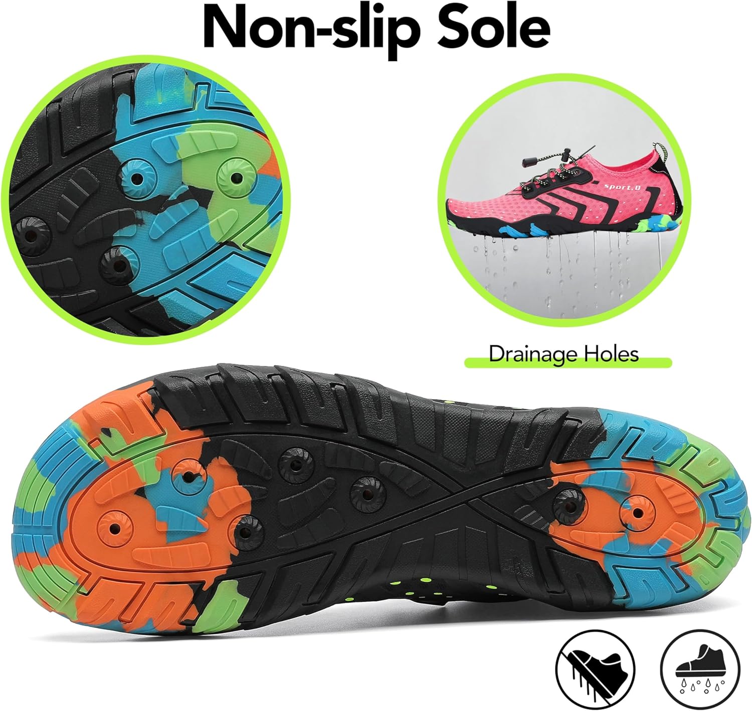 Thumbnail 4 de SAGUARO Badeschuhe / Wasserschuhe mit Schnellverschluss, atmungsaktivem Mesh und rutschfester Sohle (Gr. 35–48)