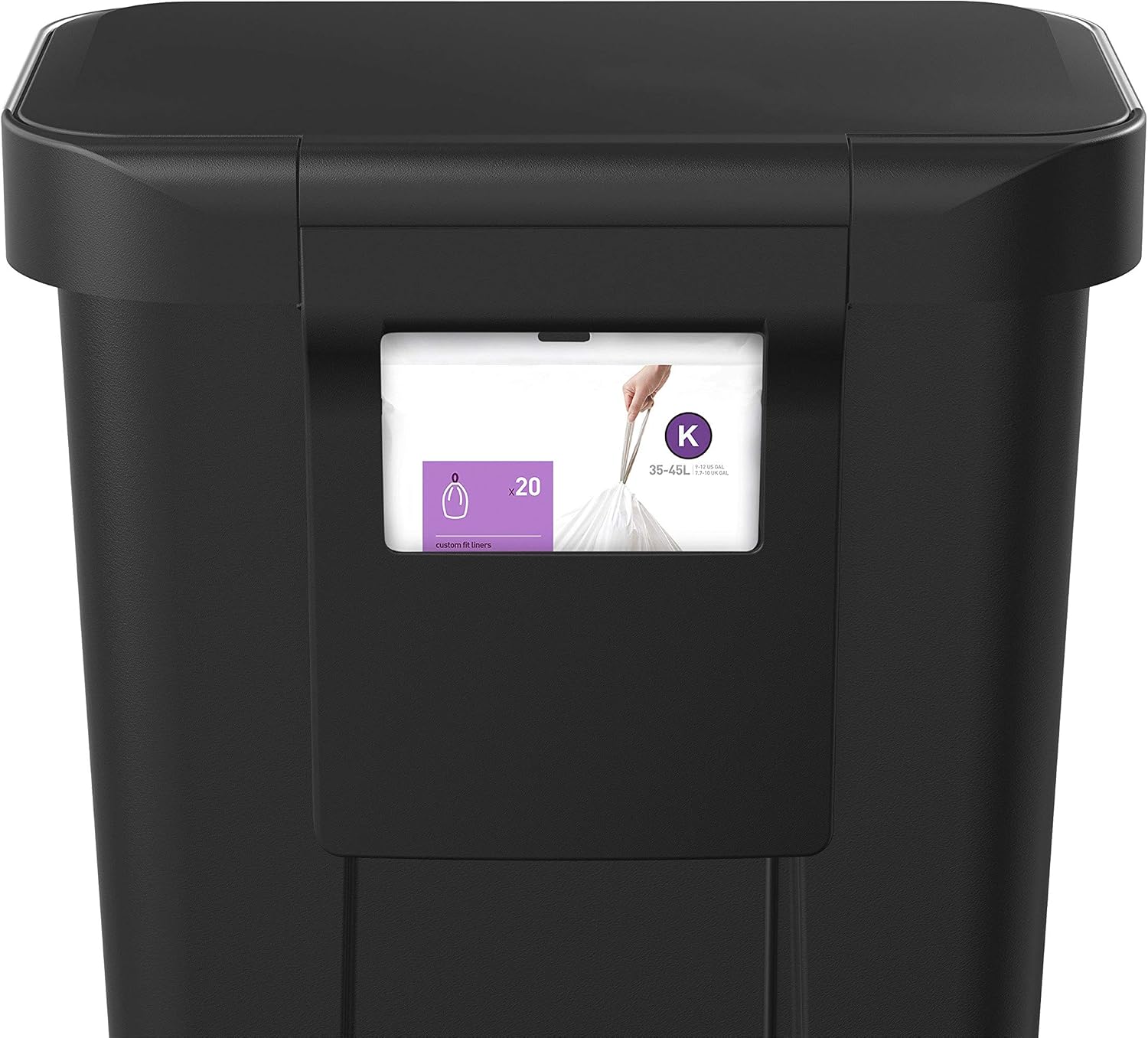 Detalle 2 de simplehuman CW1385CB – prostokątny kosz na pedał 45 l, czarny
