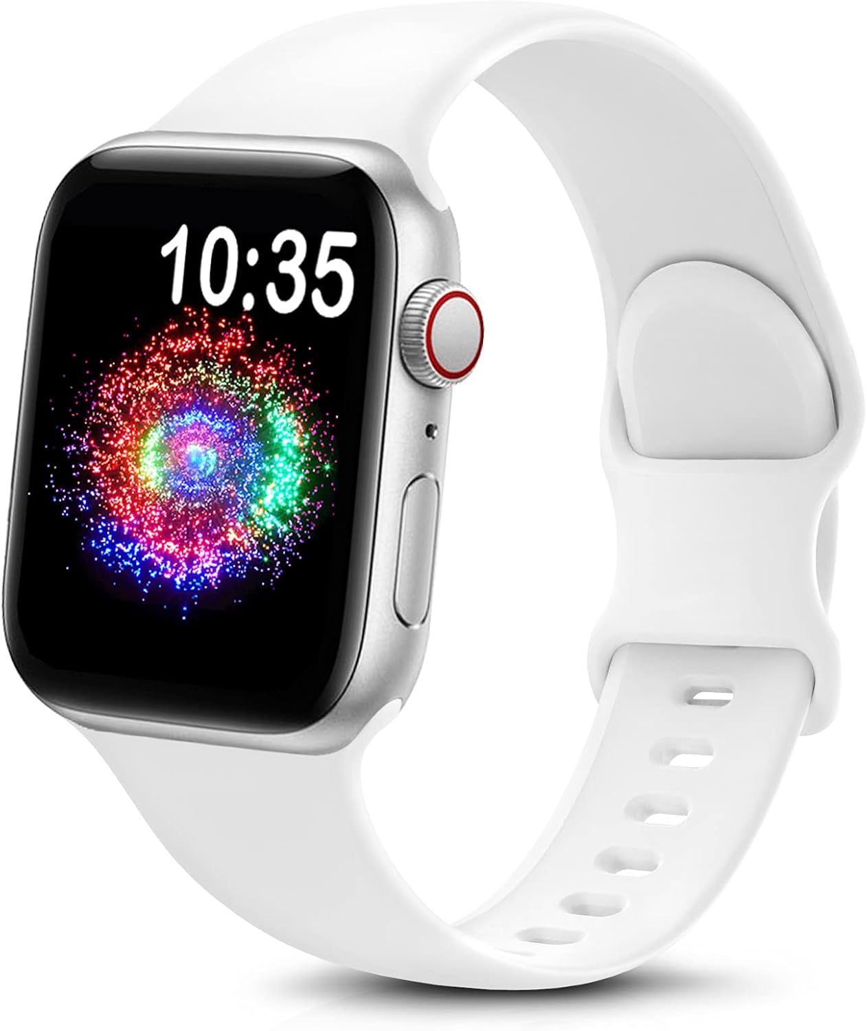 Detalle de TreasureMax TPQ42602A White Silicone Sport Band for Apple Watch
