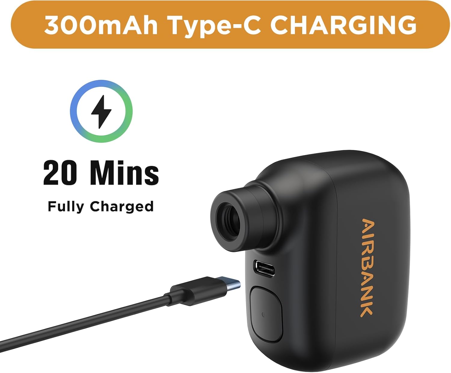 Detalle de AIRBANK Mini pompe à vélo Pocket SE électrique (Schrader & Presta) avec batterie rechargeable