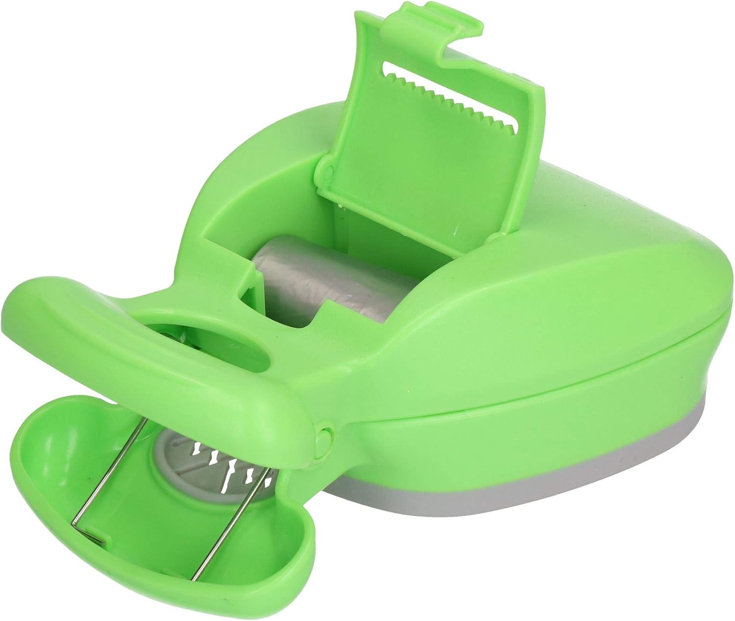 Detalle 2 de Rosewood draagbare hondenpoepschep met zakjesdispenser, groen siliconen