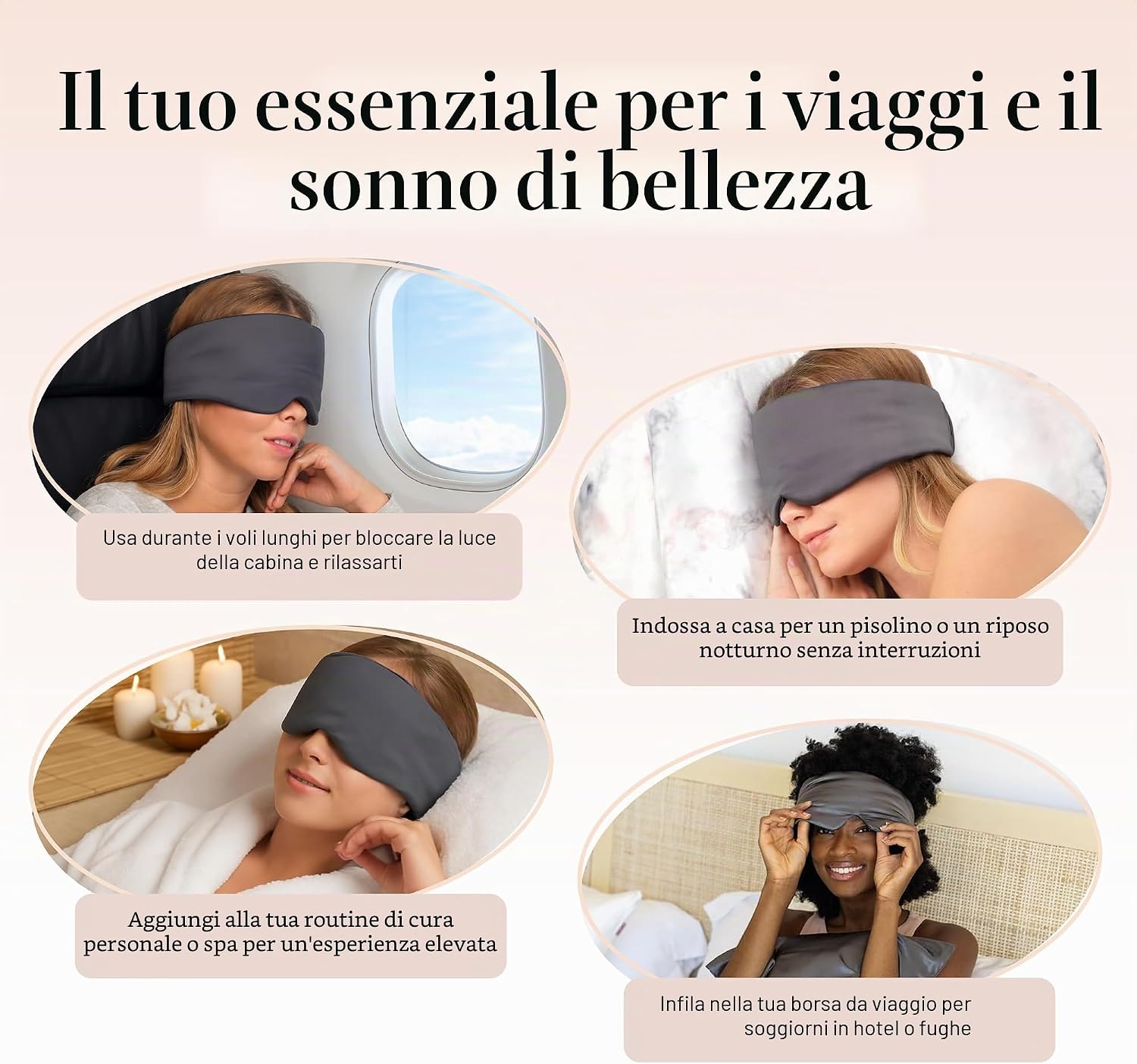 Thumbnail 5 de Kitsch Mascherina per dormire oscurante in raso: comfort elegante per un sonno migliore
