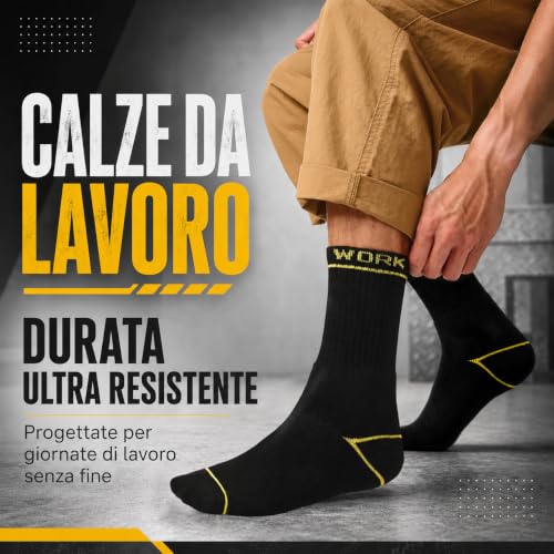 Thumbnail 1 de Niorasen calzini da lavoro uomo, 6 paia in spugna neri, 35-38