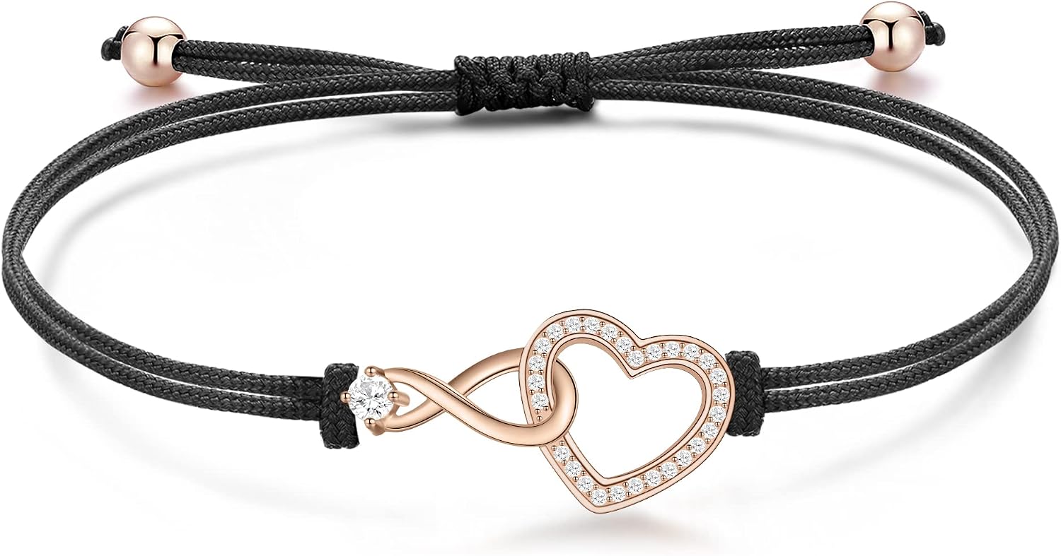 Detalle de Jrêveinfini Infini Bracelet Femme Argent 925 – Cordon ajustable avec boîte cadeau