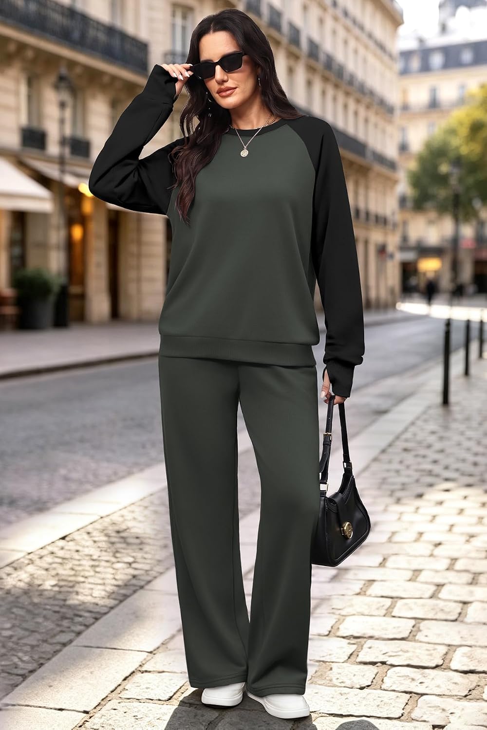 Detalle 2 de OFEEFAN Women's Lounge Set, Fleece-Lined
