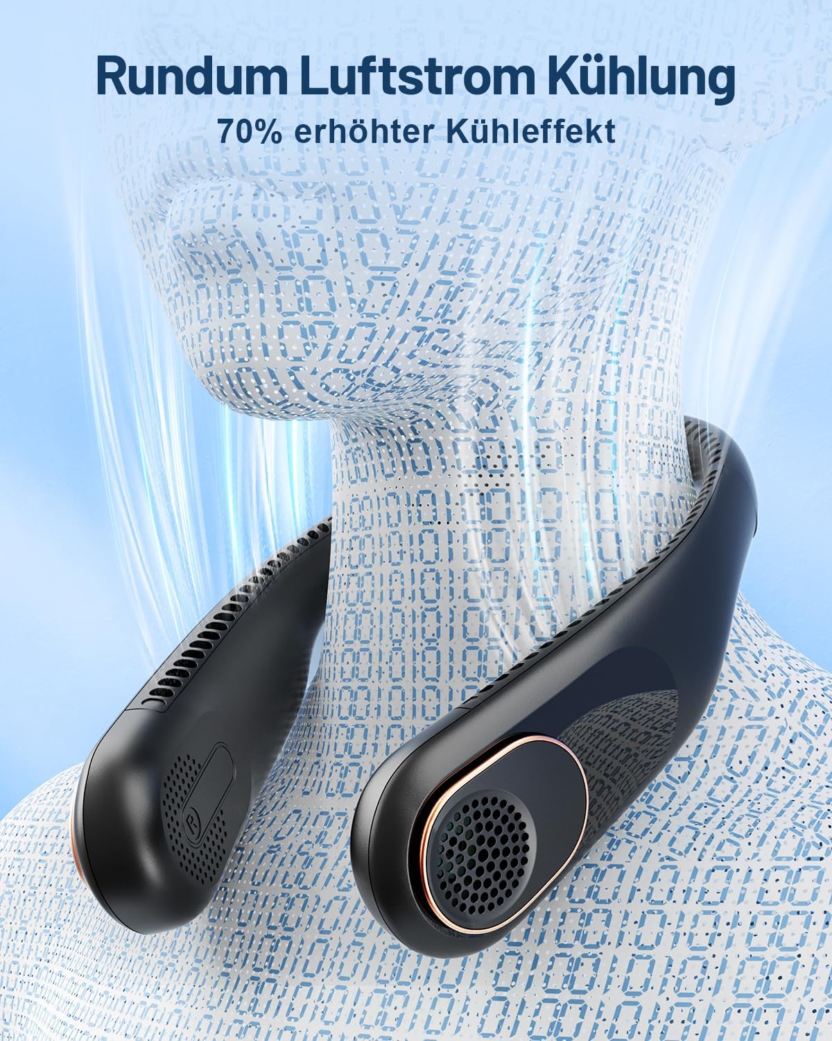 Thumbnail 2 de SWEETFULL Nackenventilator – Tragbarer Halsventilator mit 4000 mAh Akku, 3 Geschwindigkeiten, leise und 360° Luftauslass