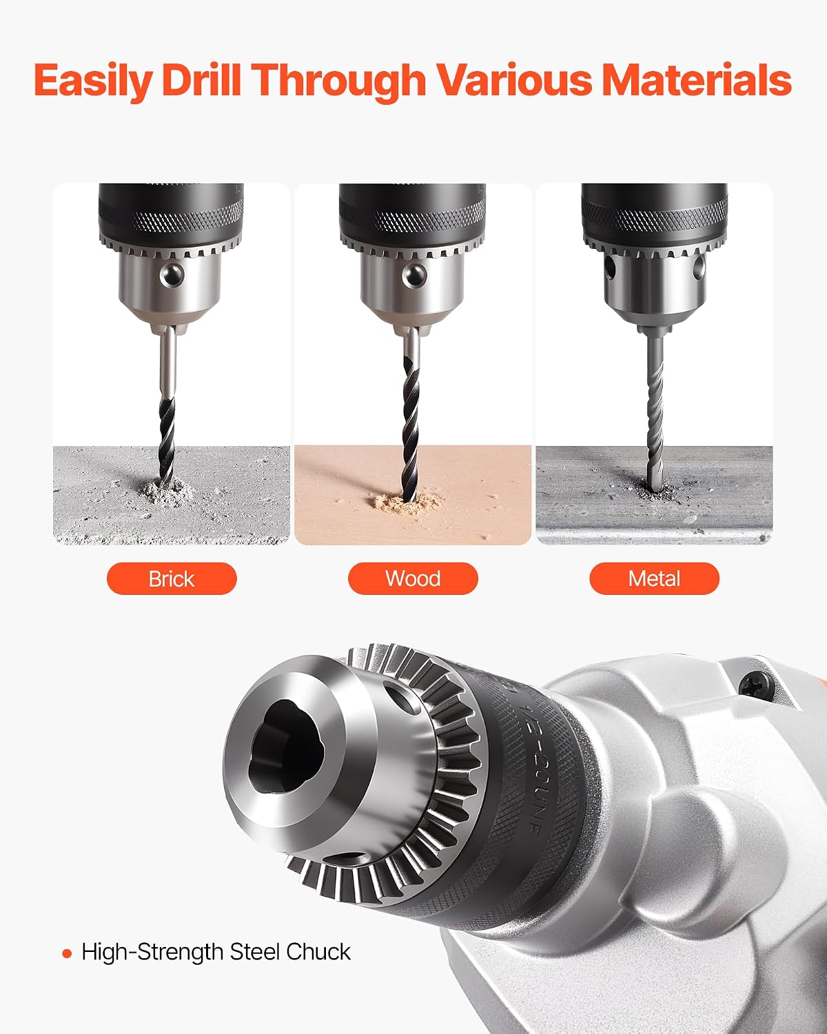 Thumbnail 3 de VEVOR Trapano Miscelatore Elettrico 12,7 mm 1100 W: 2 in 1 per forare e mescolare