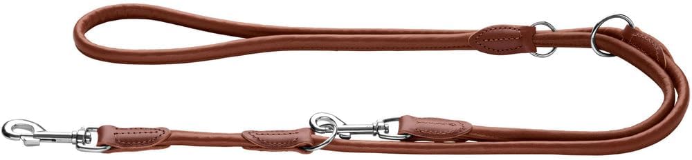 Detalle 2 de Hunter Verstellbare Hundeführleine Round & Soft Canadian UP – Cognac, 200 cm, Made in Germany