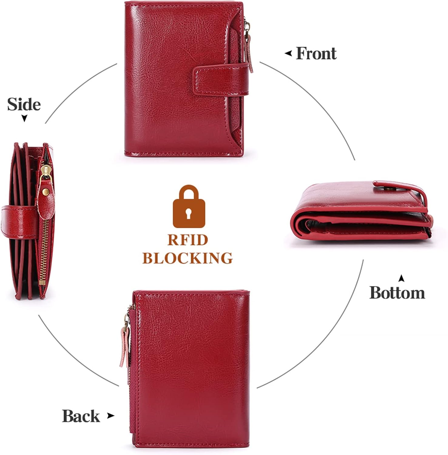 Detalle 2 de SENDEFN Women's RFID leather bi-fold wallet 👛