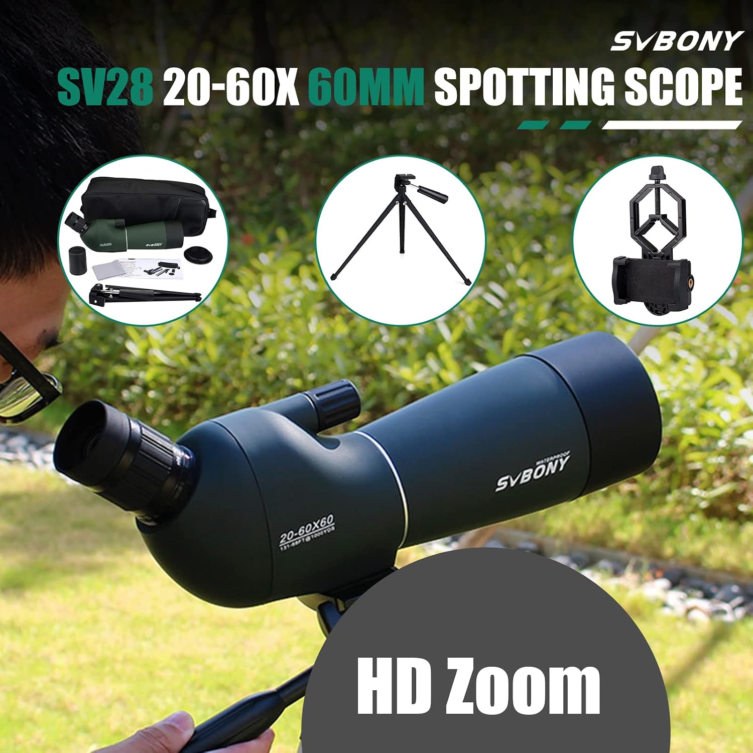 Thumbnail 2 de Svbony SV28 20-60x60mm Spotting Scope