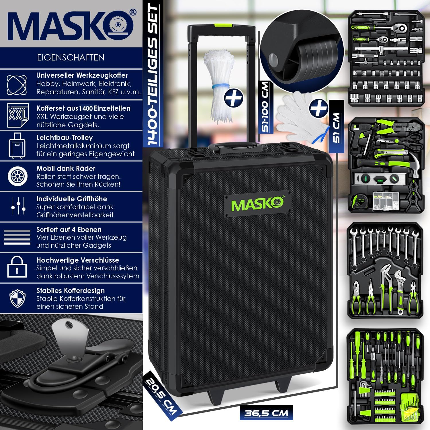 Thumbnail 1 de MASKO Werkzeugkoffer 1400-teilig Profi-Set