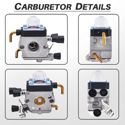 Detalle de Kit carburateur Jrisbo pour STIHL FS38 FS55 FS45 FS46 KM55 FC55 HS45 – 9 en 1, pièces de remplacement compatibles