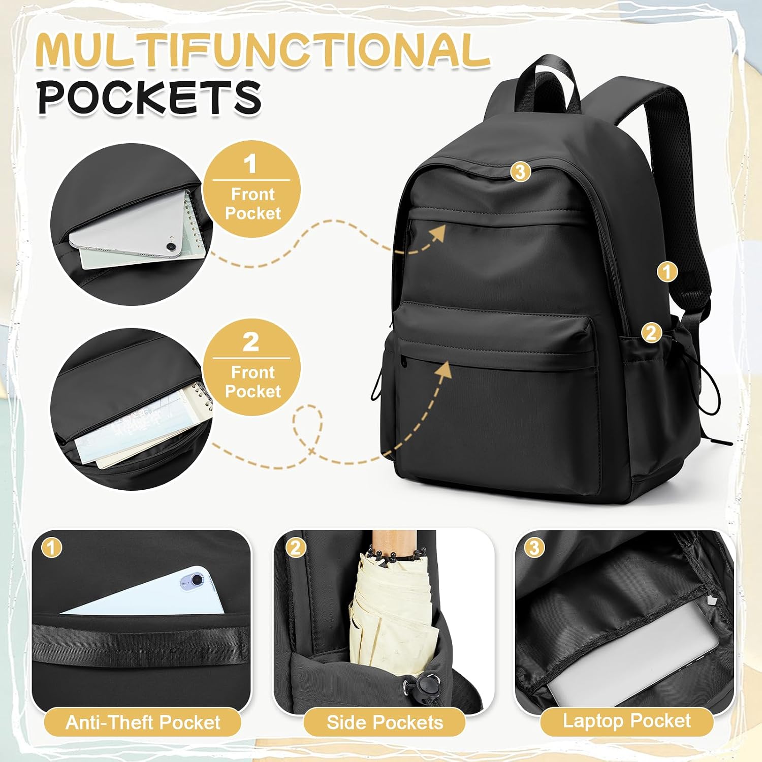 Thumbnail 3 de HYC00 HYC00 School Backpack 19 litre laptop rucksack