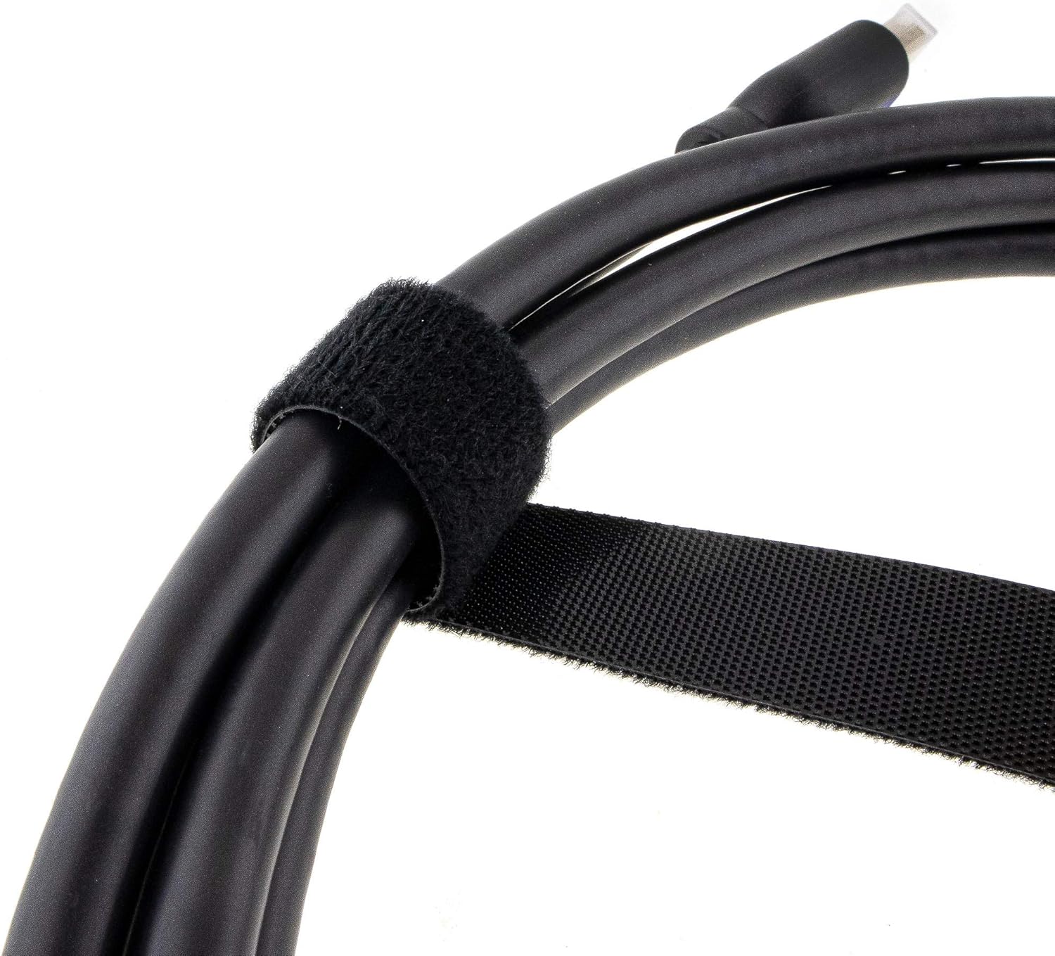 Detalle de Klett-Kabelbinder 20 mm x 10 m – Klettband für Kabel, zuschneidbar, Schwarz
