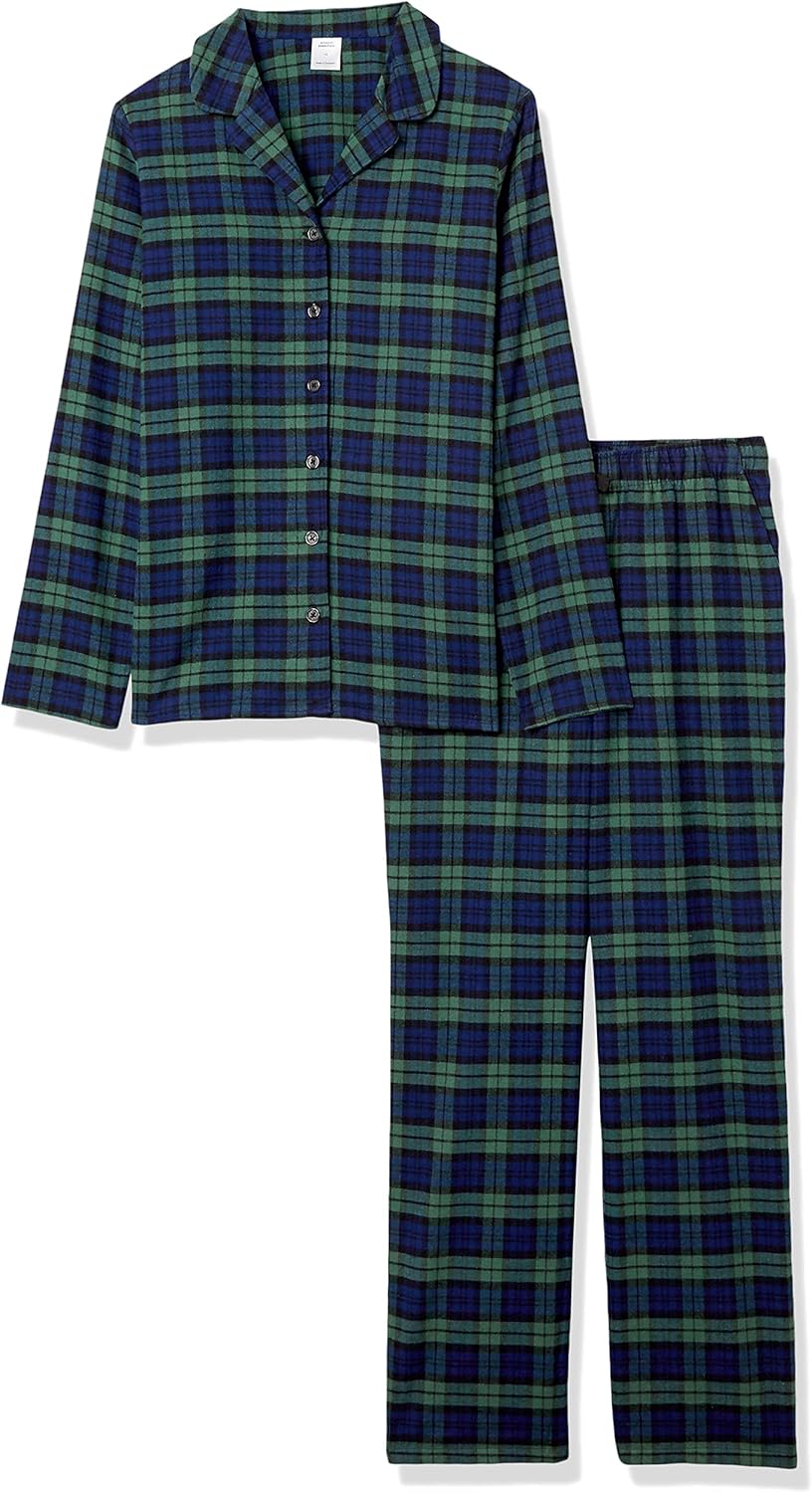 Thumbnail 2 de Amazon Essentials Women's Flannel Long-Sleeve Button Front Shirt and Pant Pajama Set