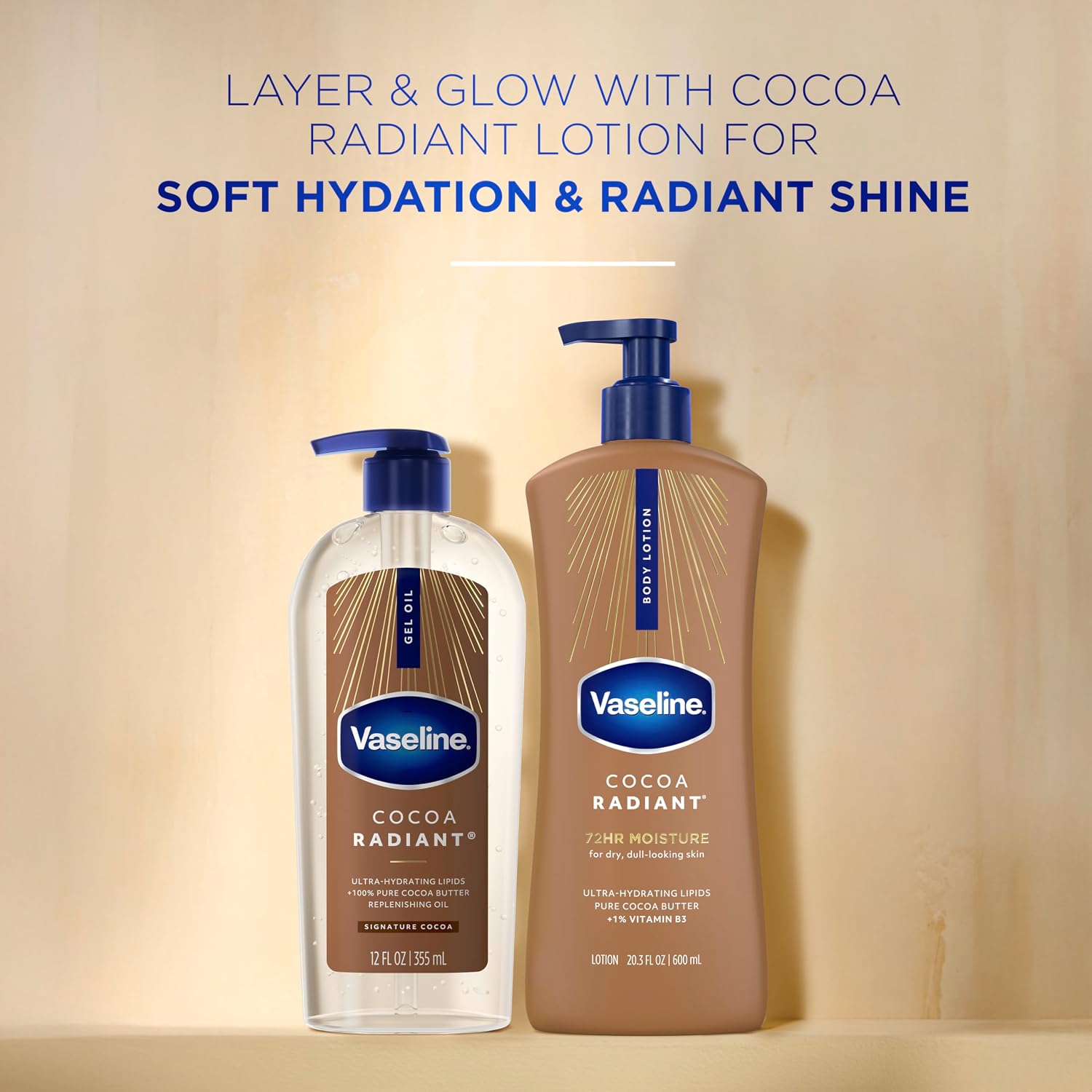 Detalle 1 de Vaseline Cocoa Radiant Body Gel Oil, 12 oz, with Cocoa Butter