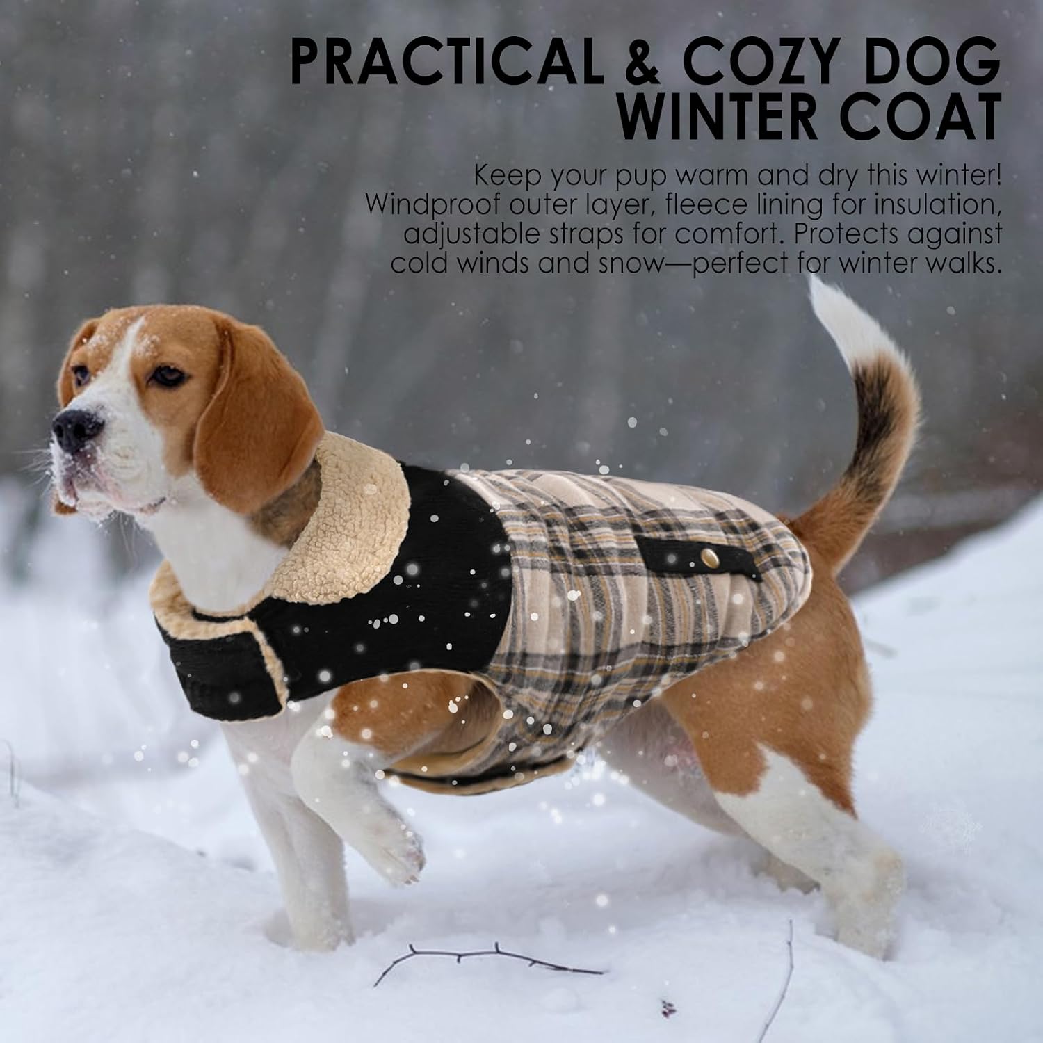 Thumbnail 4 de PREFERHOUSE 1320-PH-Dog Winter Coat-Beige-S Dog Jacket, Beige Small