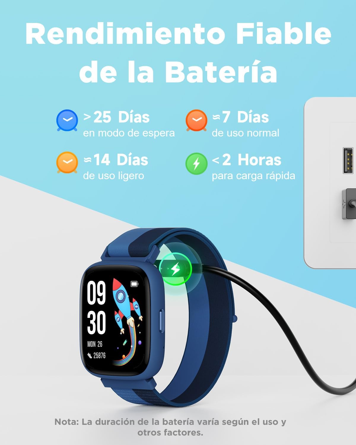 Thumbnail 6 de BIGGERFIVE Pulsera Actividad Infantil con Reloj Inteligente