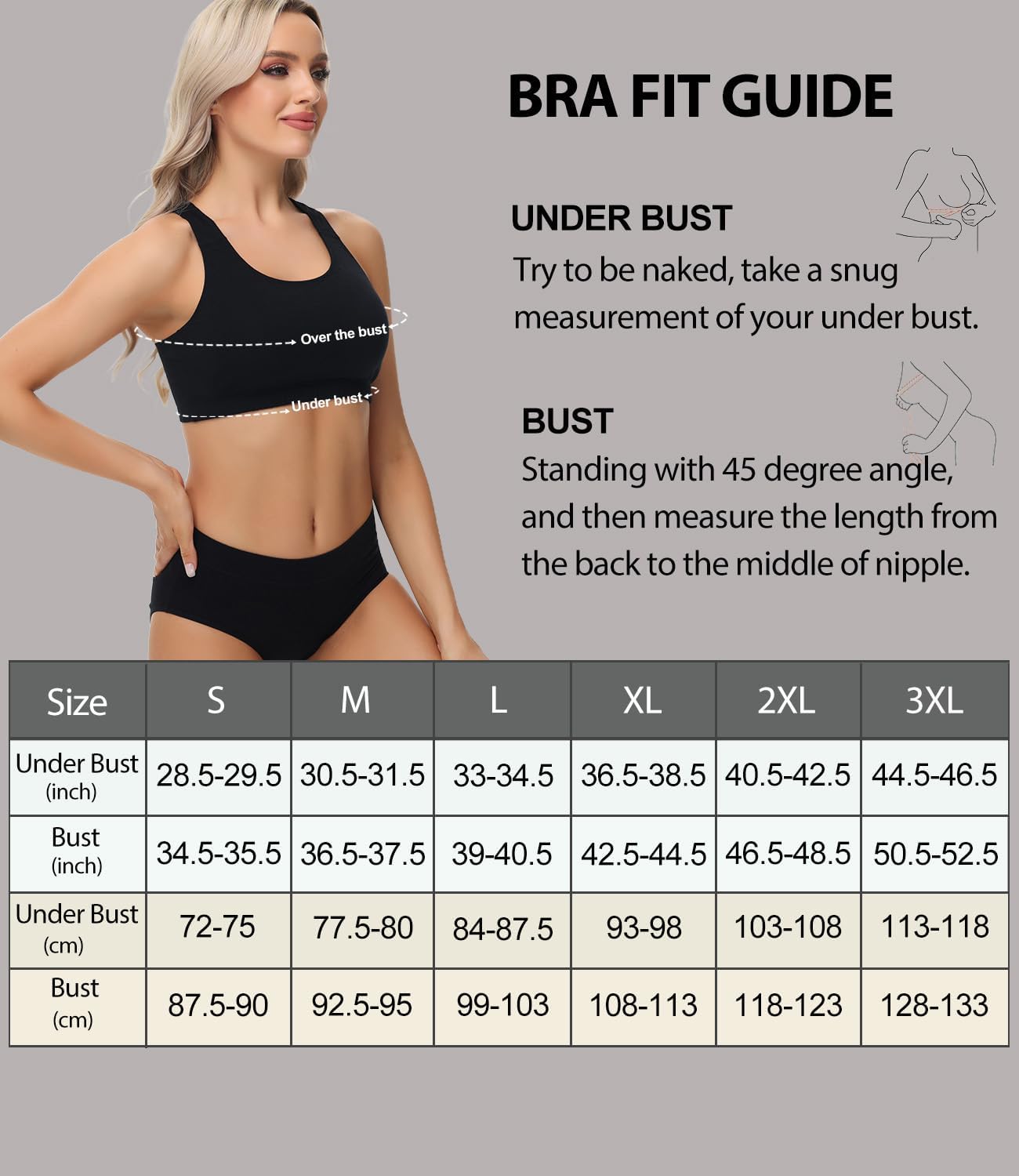 Thumbnail 4 de wirarpa Bustier Damen Baumwolle Ohne Bügel T-Rücken – 3er Pack