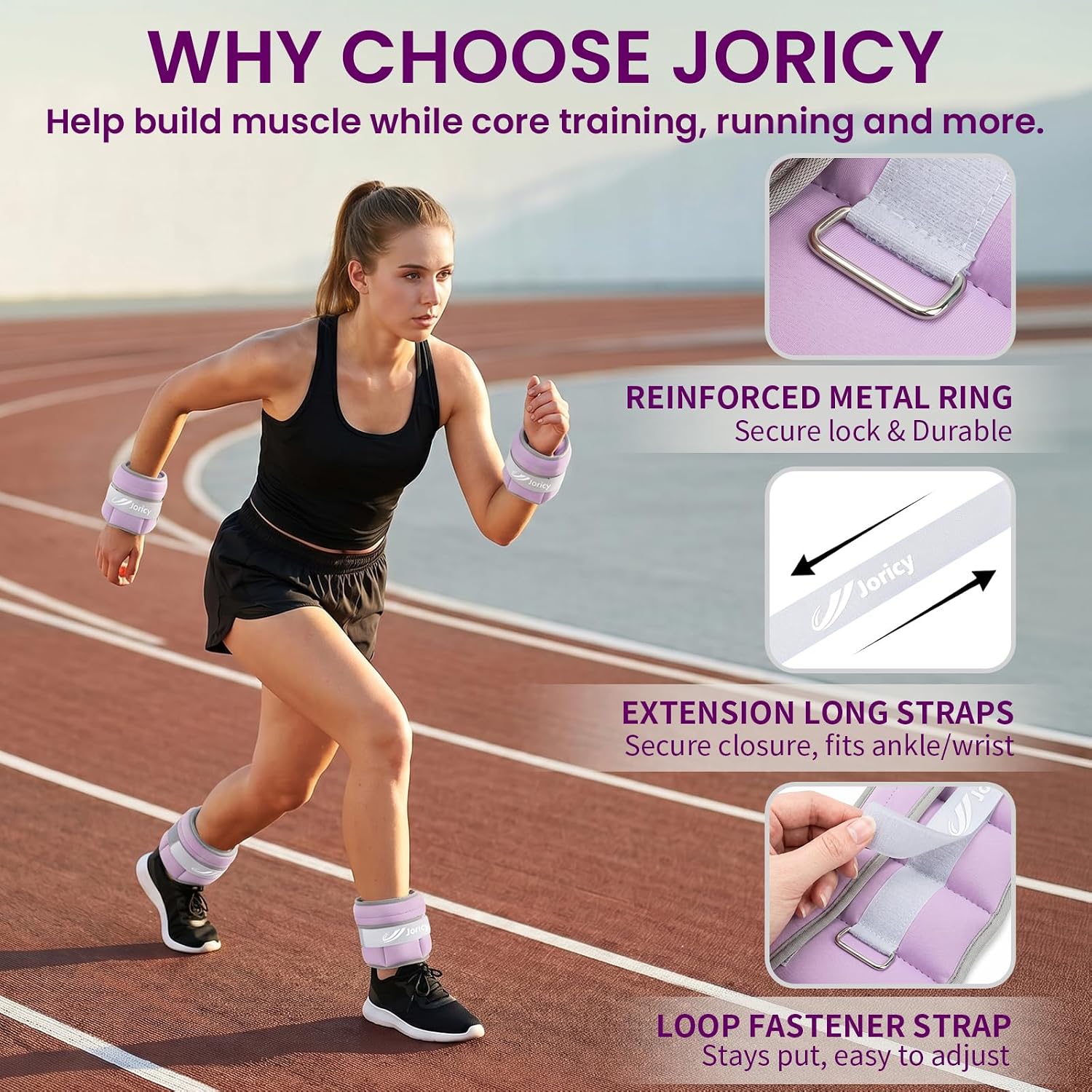 Thumbnail 3 de Adjustable Ankle Weights (1 Pair) for Walking, Running & Physical Therapy — Removable 0.5 lb Sand Pockets (up to 5 lbs per pair)