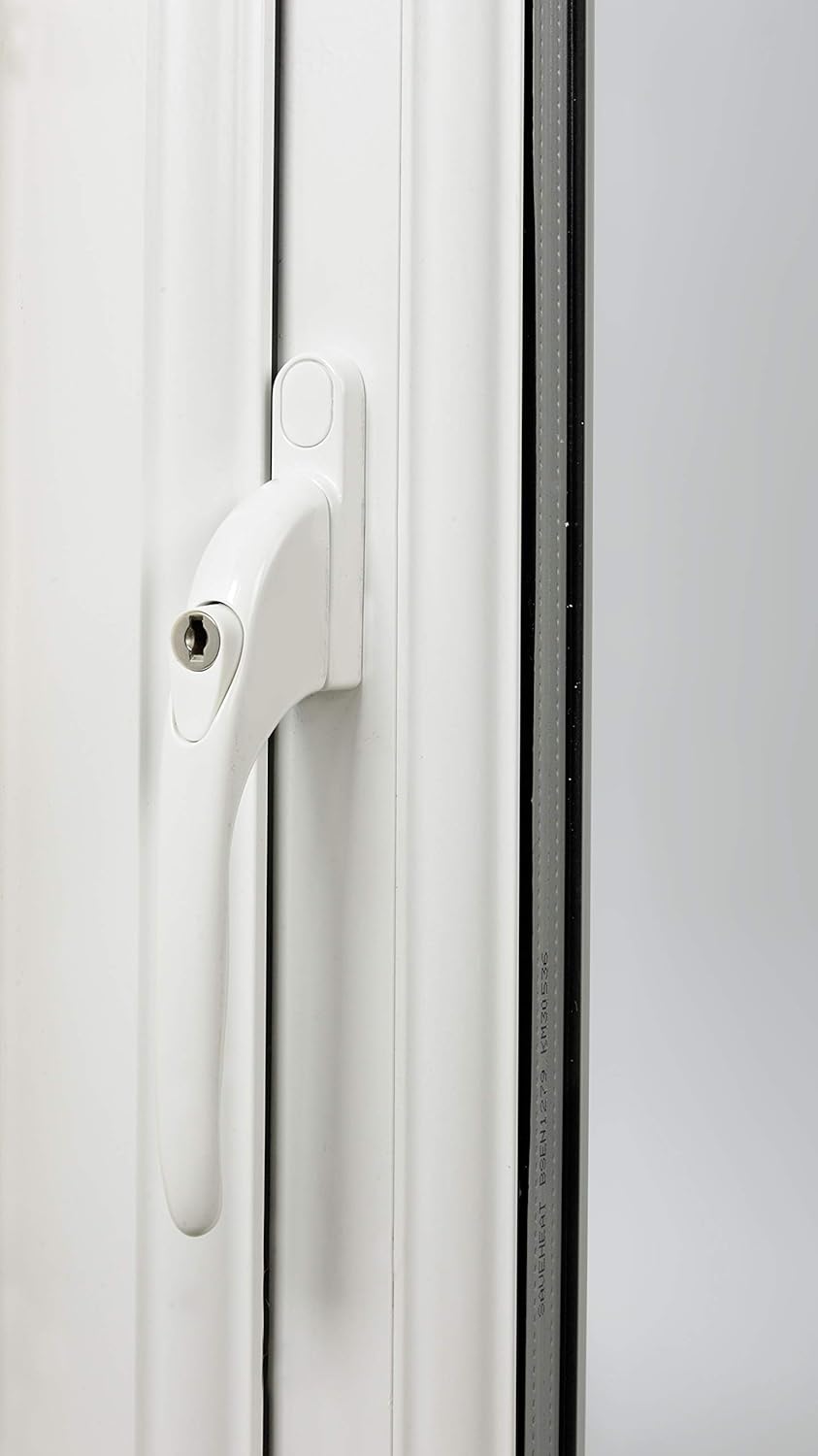 Detalle de Yale P-YWHLCK40N-WH Universal Window Handle – White, 40mm spindle, lockable