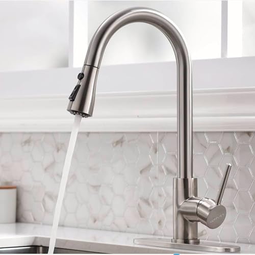 Detalle de JUPPLIES Grifo Cocina Extraíble – Acero Inoxidable 304, giro 360° y 3 modos de agua
