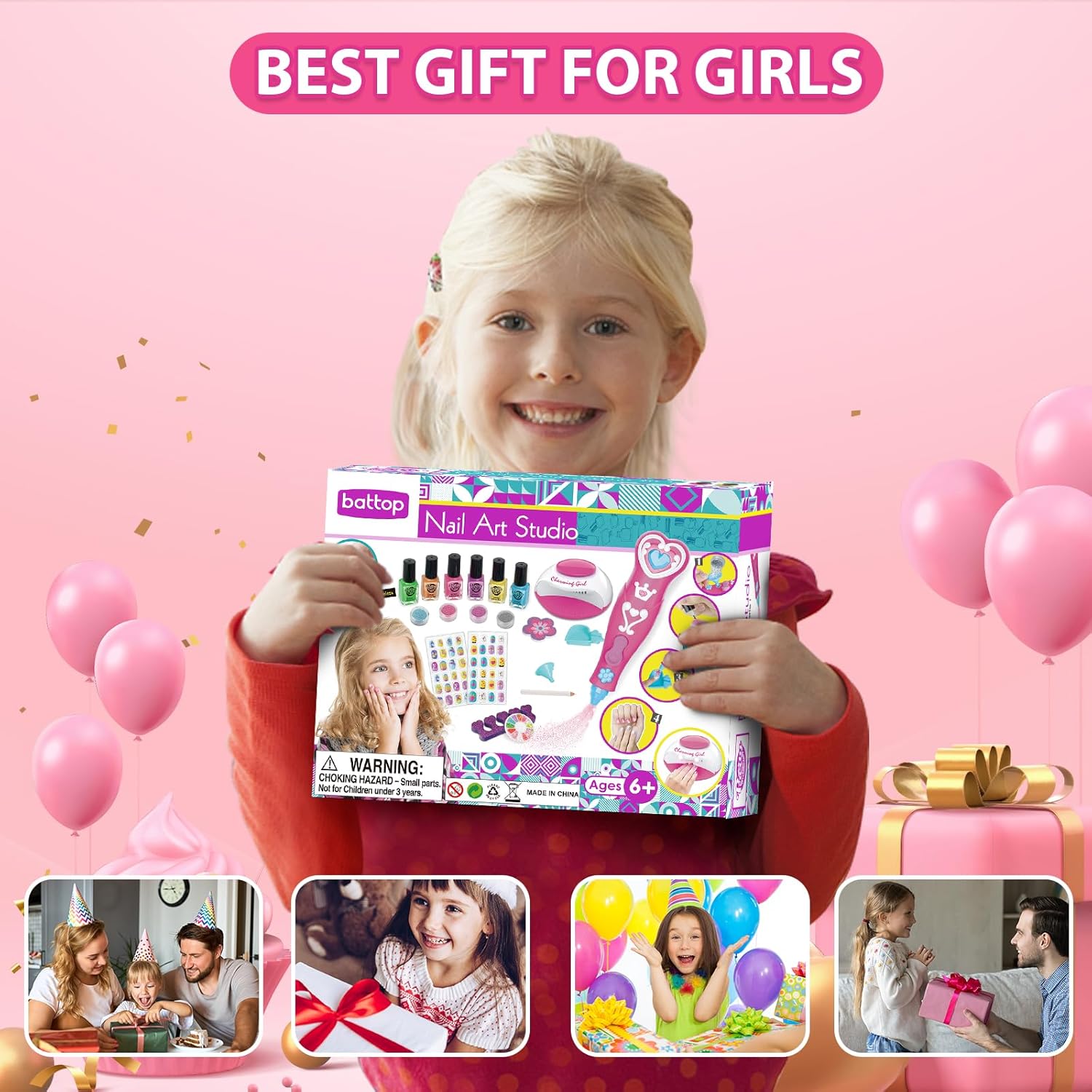 Thumbnail 6 de BATTOP Kids Nail Polish Set 6-12 💅